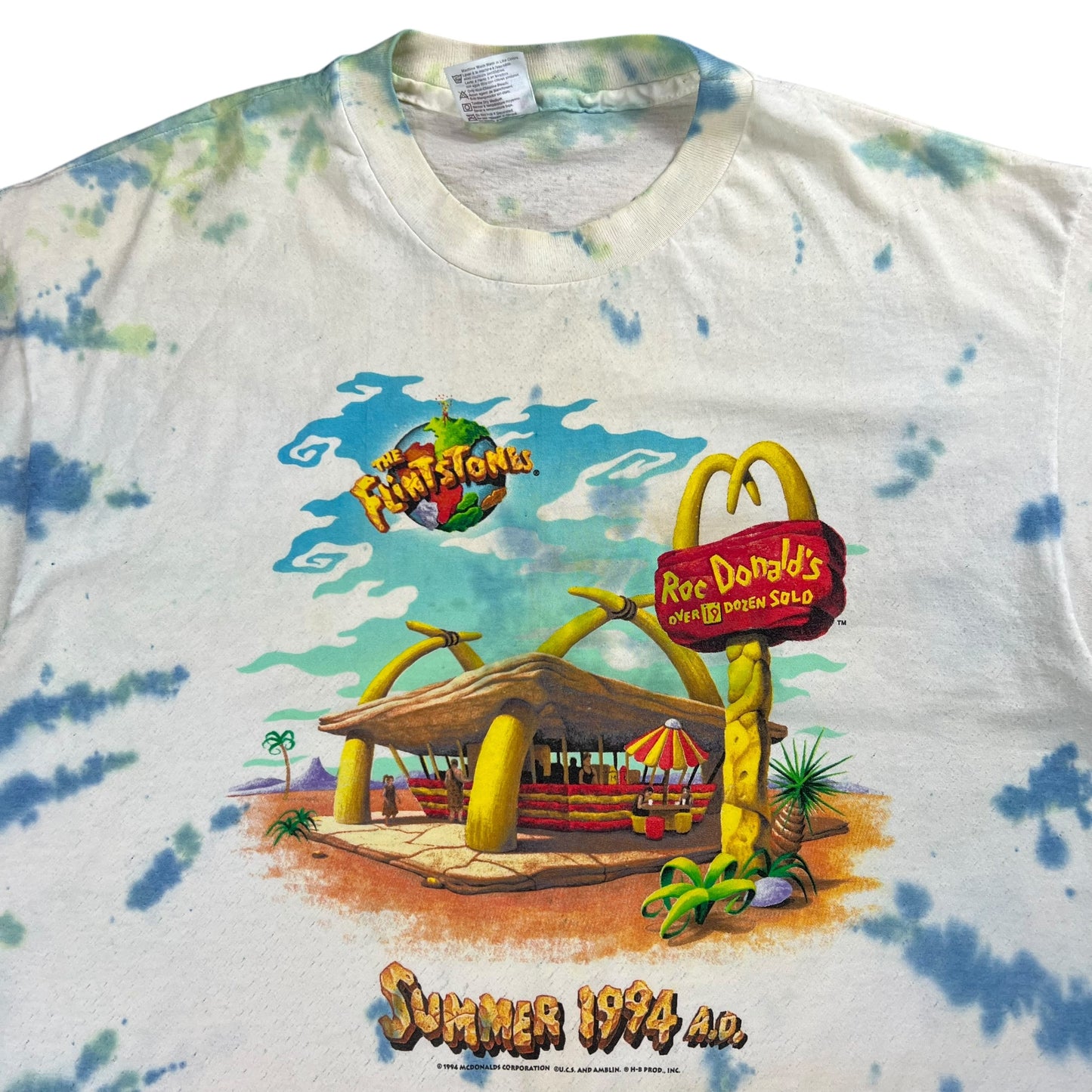Vintage 1994 McDonald’s Flintstones tie dye tee (XL)