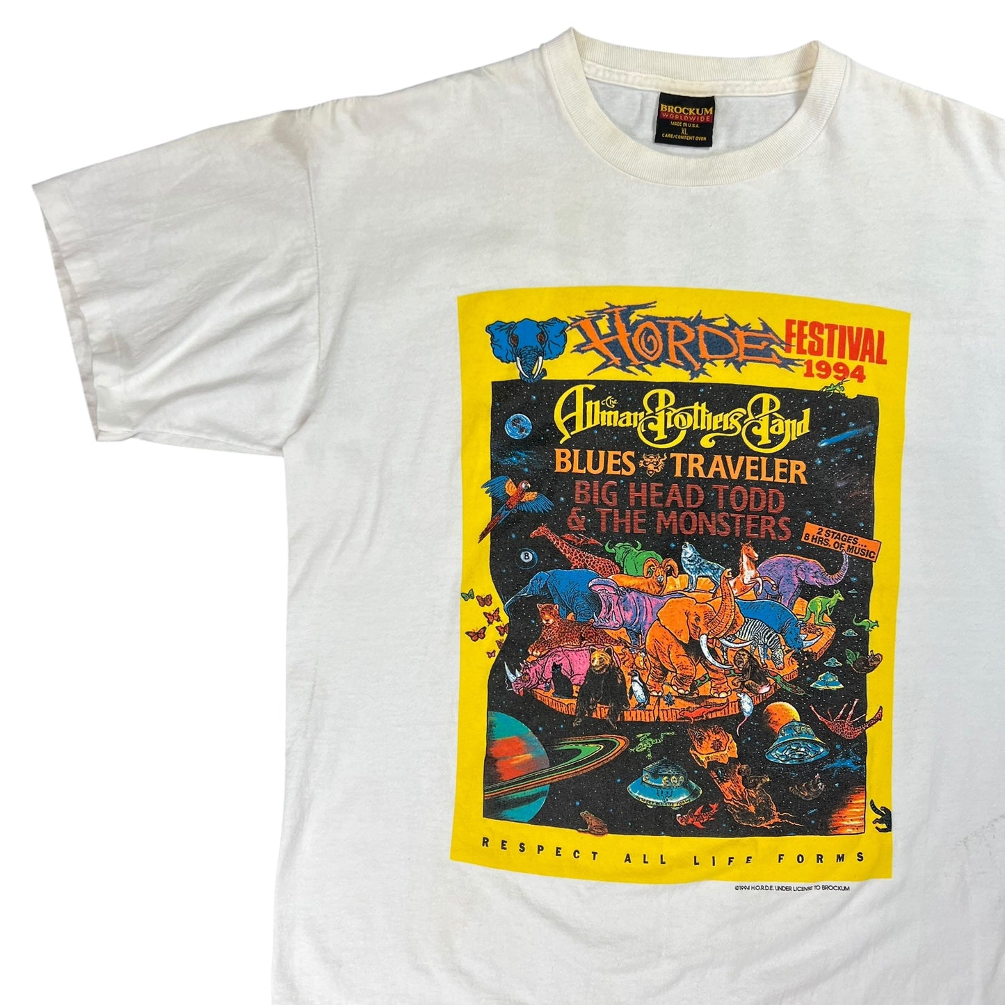 Vintage 1994 Brockum H.O.R.D.E festival The Allman Brothers Band Blues Traveler tee (L)