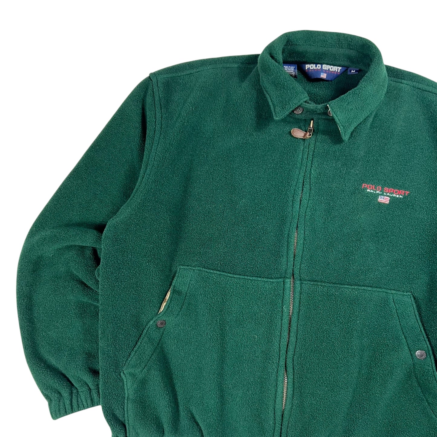 Vintage 90s Polo Sport Ralph Lauren USA green full zip fleece (L)