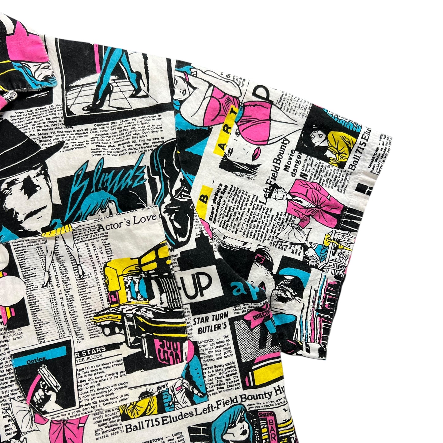 Vintage 80s BonHomme Pop Art loop bar button up shirt (M/L)