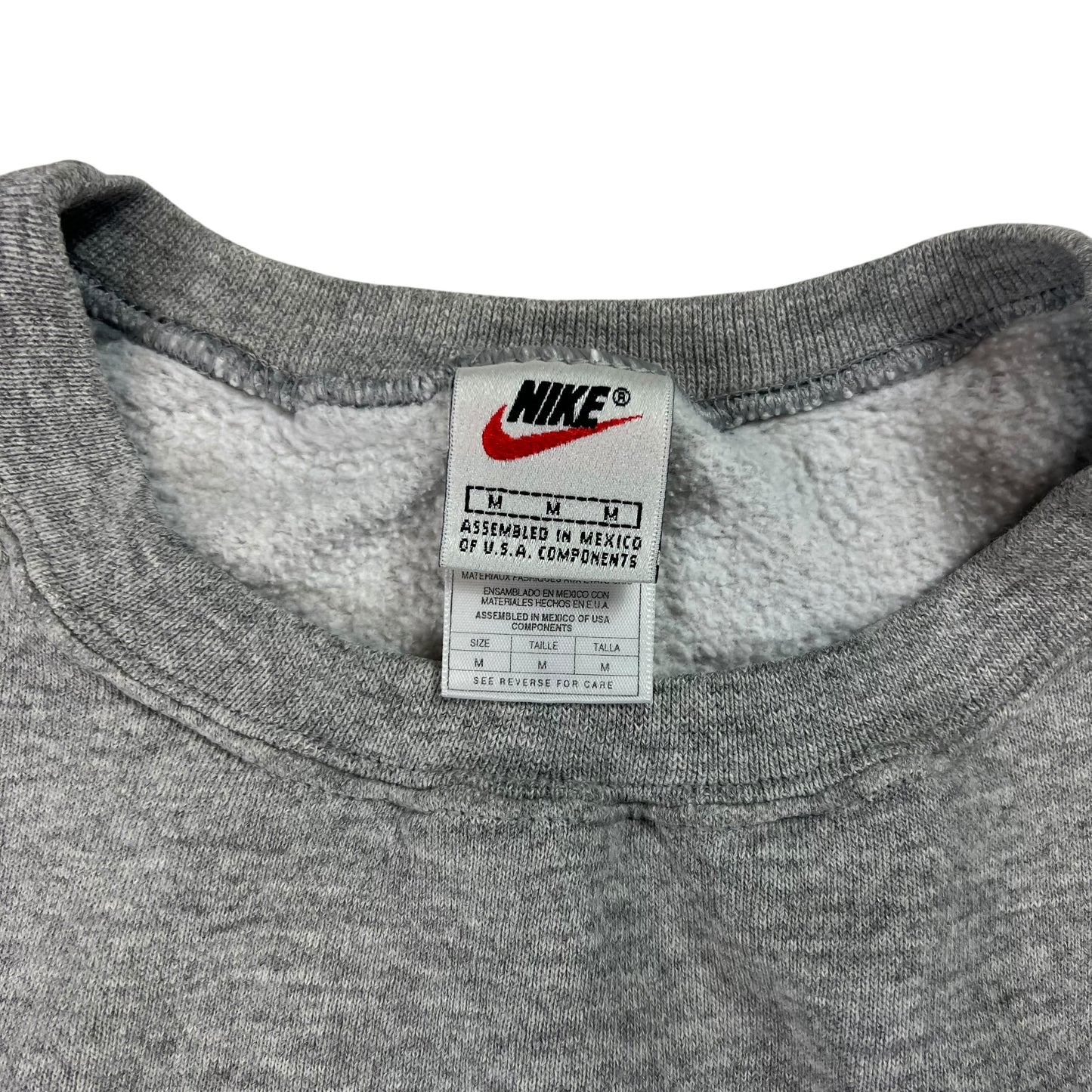 Vintage 90s Nike mini swoosh grey crewneck (M)