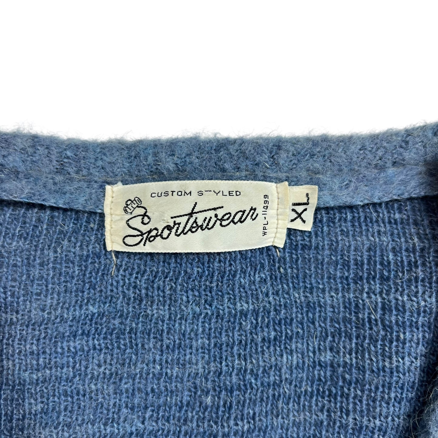 Vintage 1970s Sportswear blue mohair cardigan sweater (L)