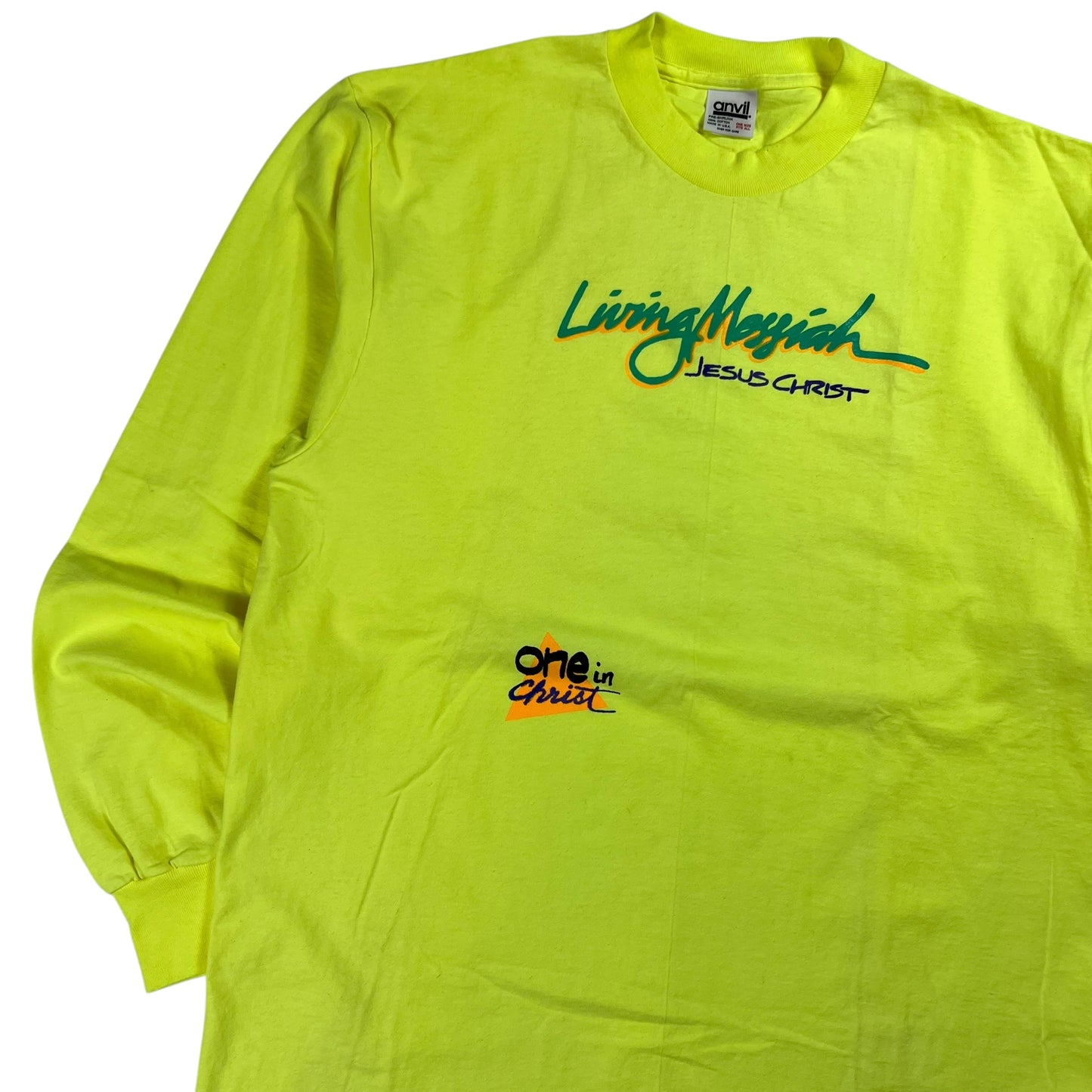Vintage 90s Living Messiah Jesus Christ One In Christ long sleeve shirt (XL)