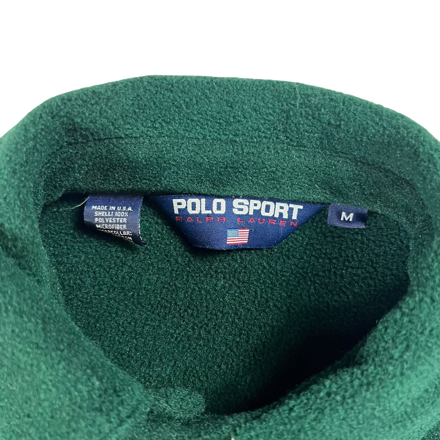 Vintage 90s Polo Sport Ralph Lauren USA green full zip fleece (L)