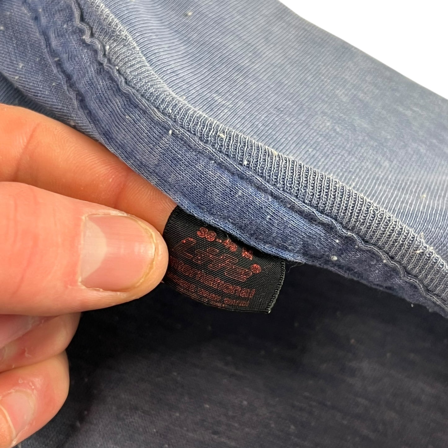 Vintage 1970s faded blue blank tee (M)