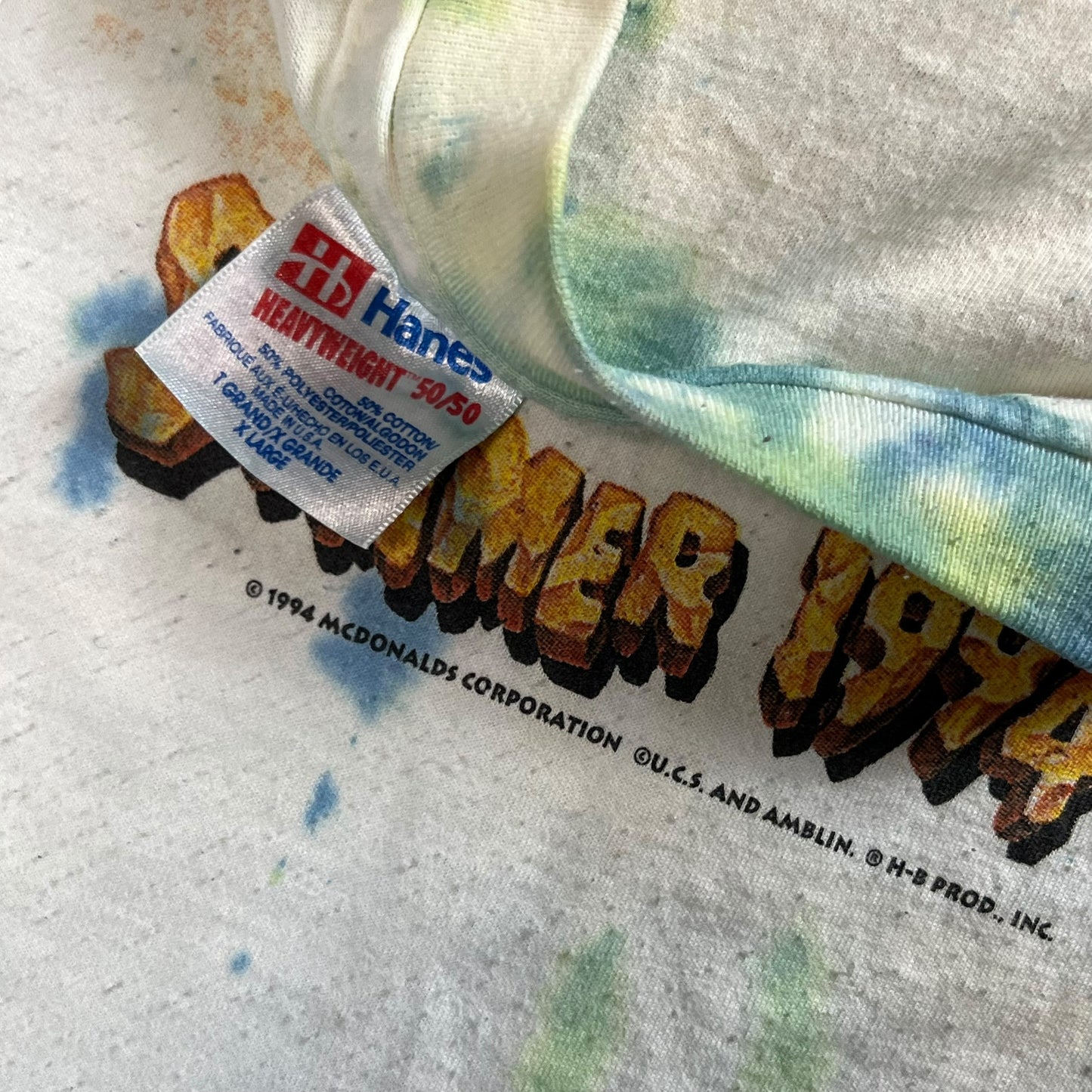 Vintage 1994 McDonald’s Flintstones tie dye tee (XL)