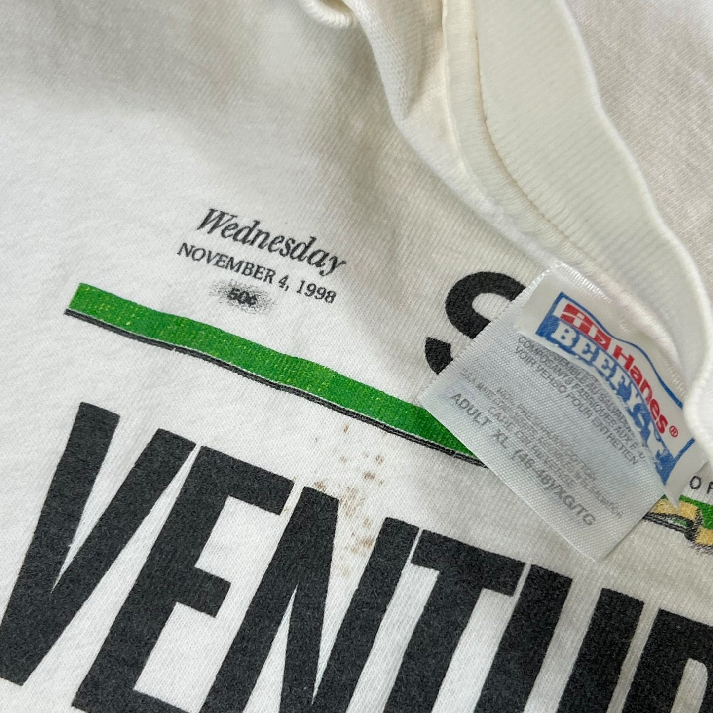 Vintage 1998 Jesse Ventura Governor WWE political newspaper tee (XL)