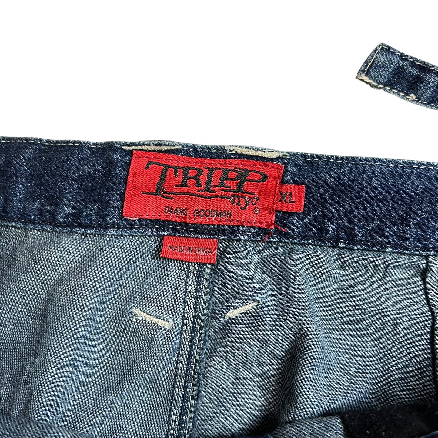 Vintage Y2K TRIPP nyc Daang Goodman rave super baggy denim jeans (36x30)