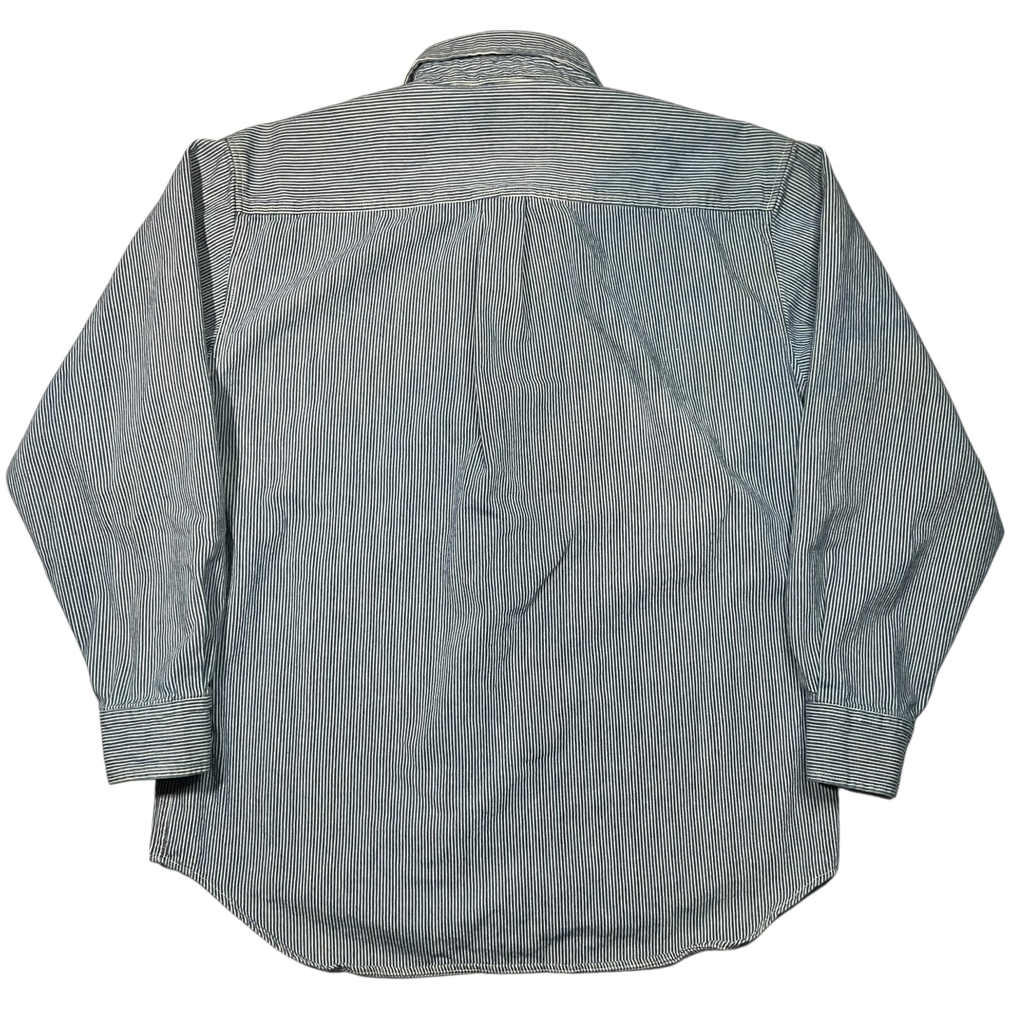 Vintage Y2K The Gap Warehouse navy white striped button up shirt (L)