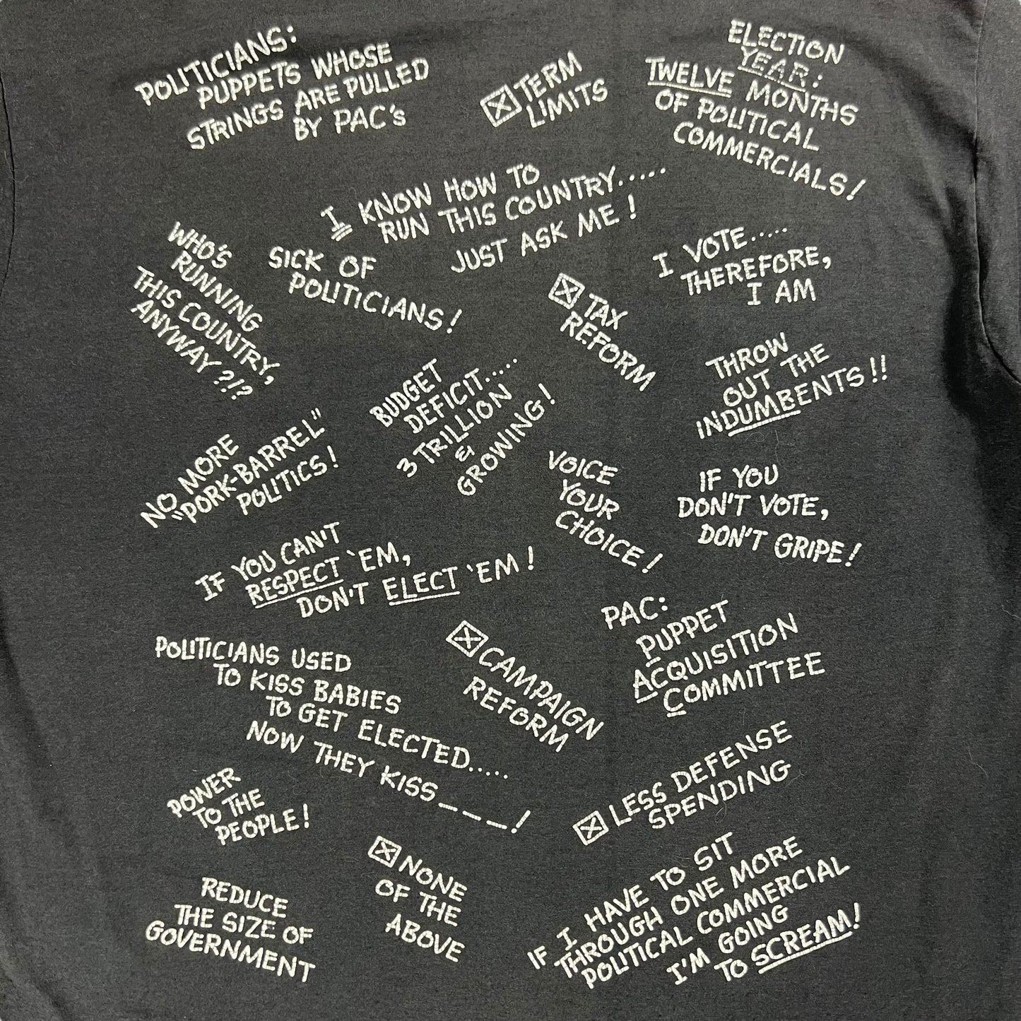 Vintage 1992 Disgusted Voter! Political Protest tee (L)