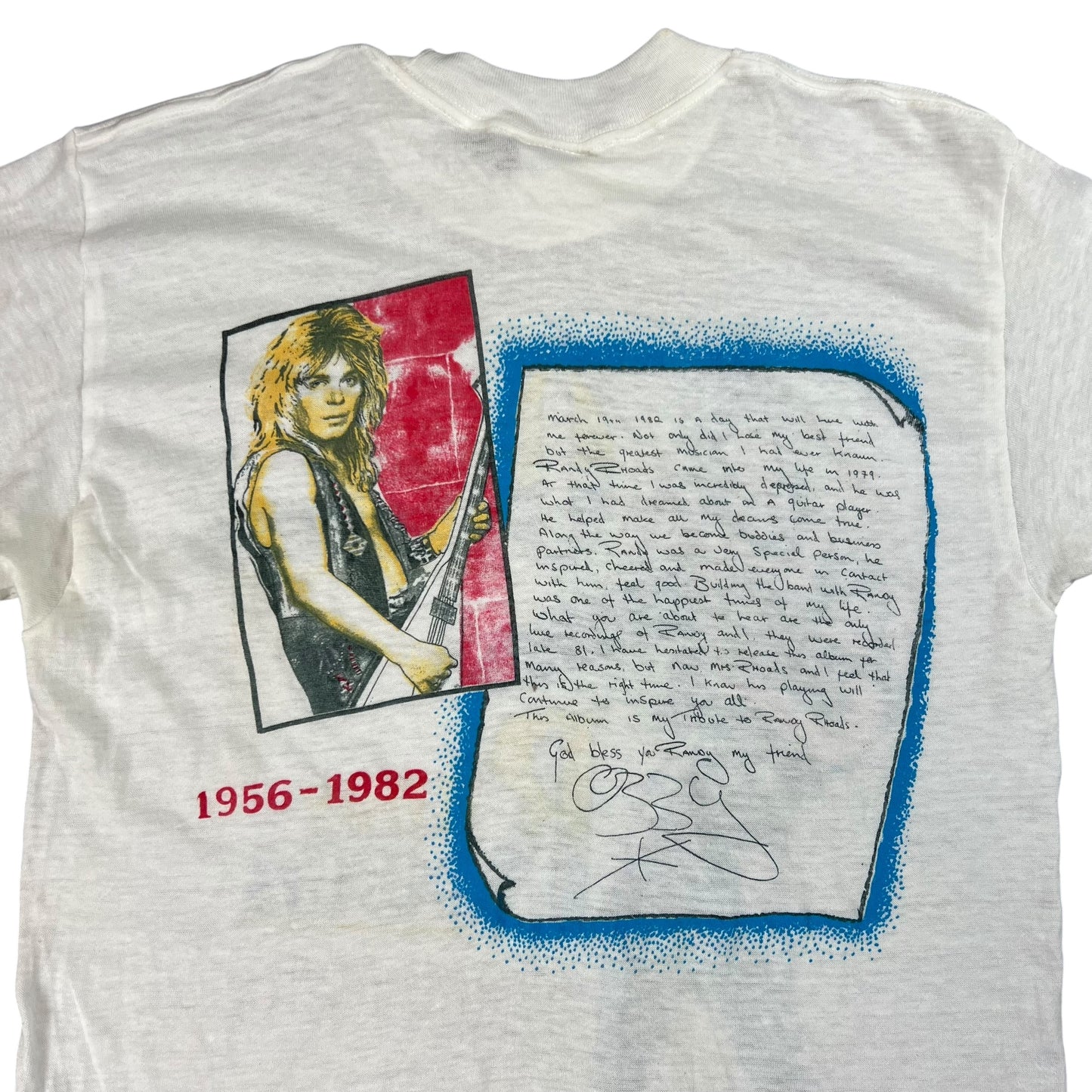 Vintage 1982 Ozzy Osbourne Randy Rhoads memorial tee (M)