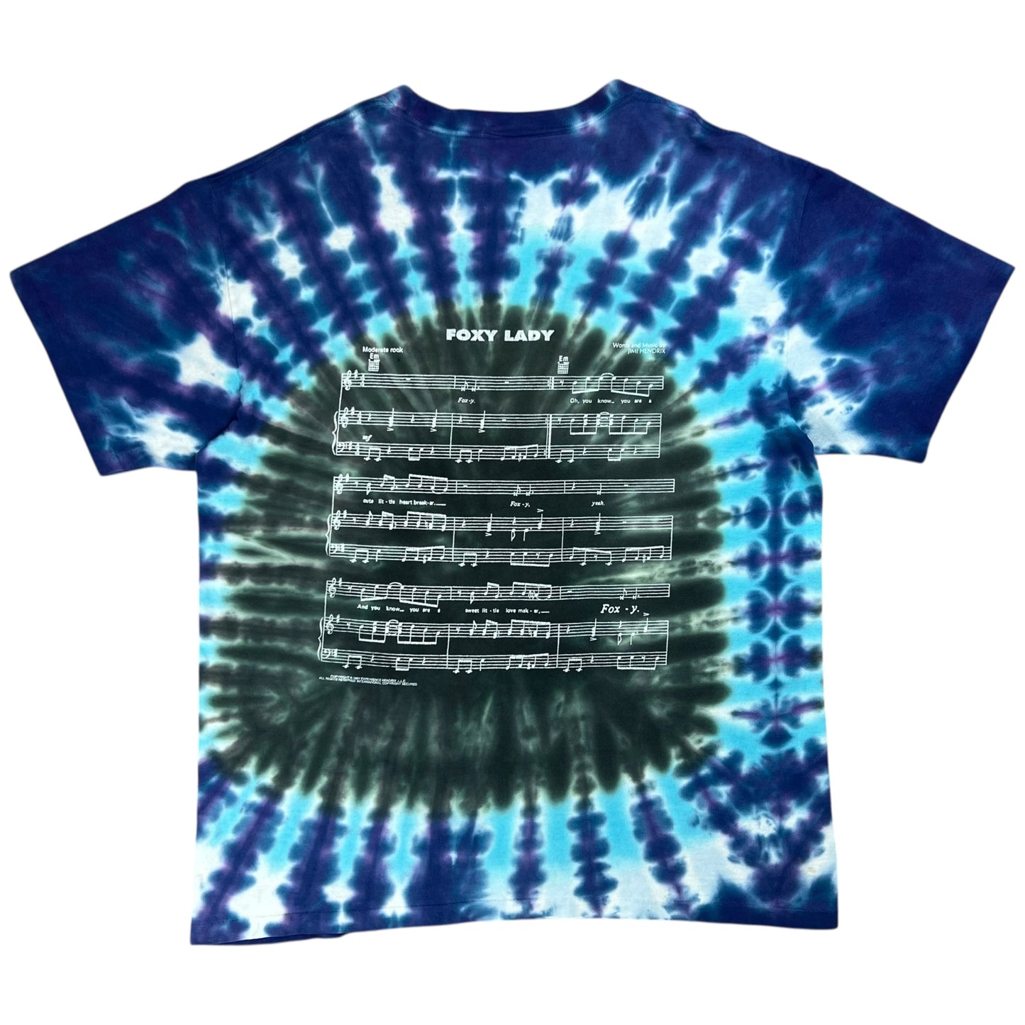 Vintage 1997 Jimi Hendrix Foxy Lady tie dye band tee (XL)