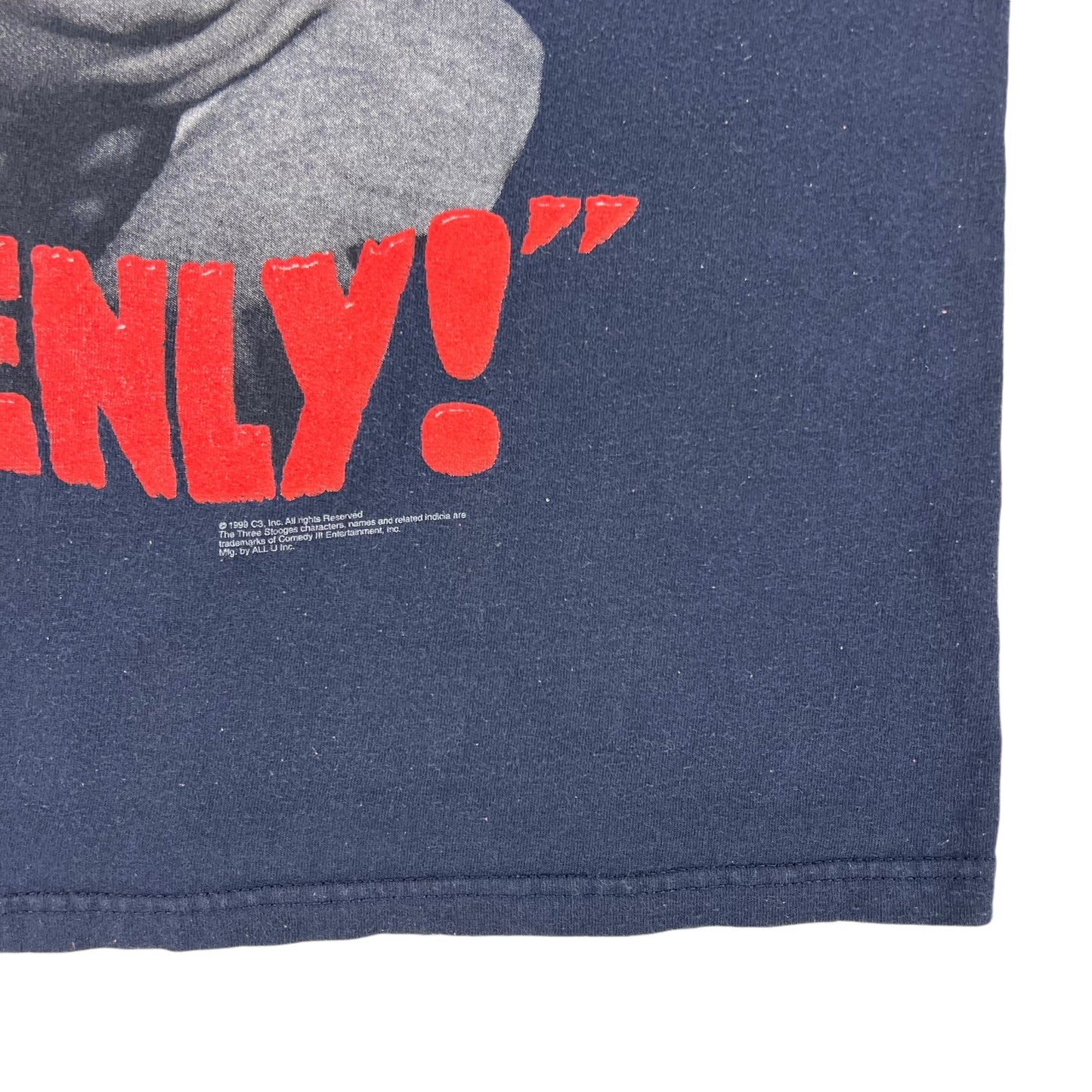 Vintage 1999 Three Stooges Curly “Why, Soitenly!” Tee (L)