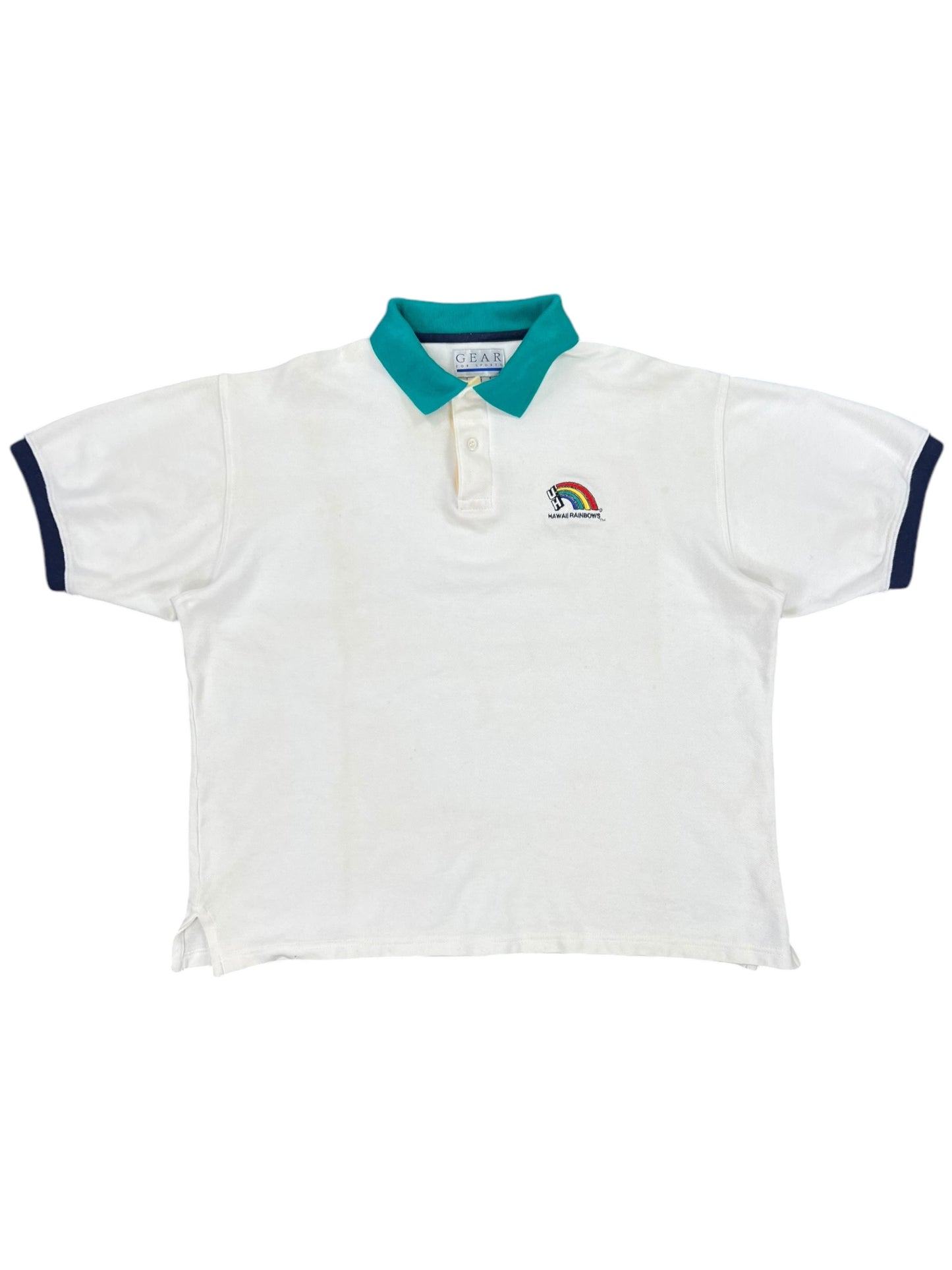 Vintage 90s University of Hawaii Rainbows polo shirt (XL)