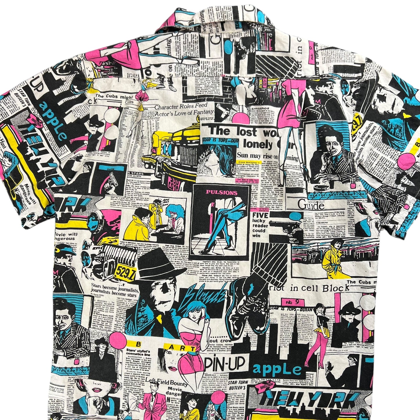 Vintage 80s BonHomme Pop Art loop bar button up shirt (M/L)