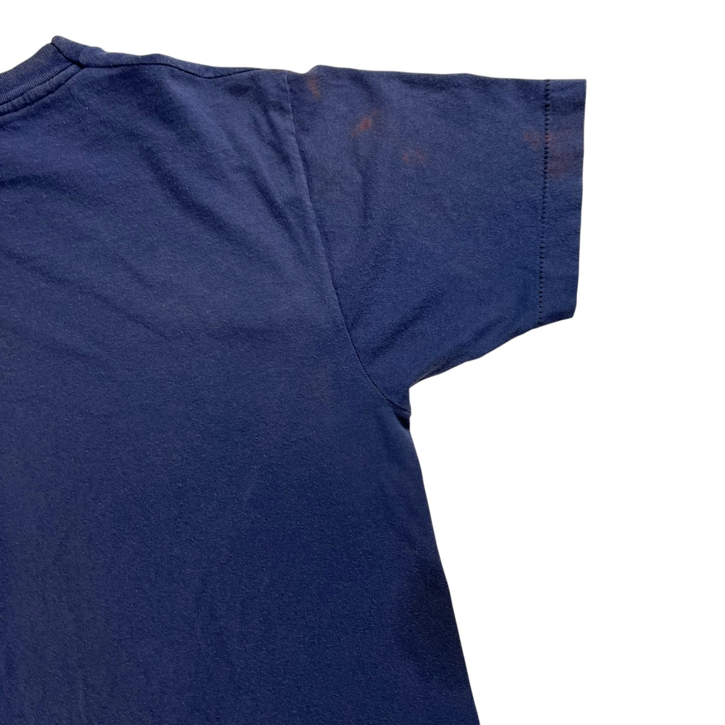 Vintage 80s Fruit of the loom navy blue faded pocket tee (M)