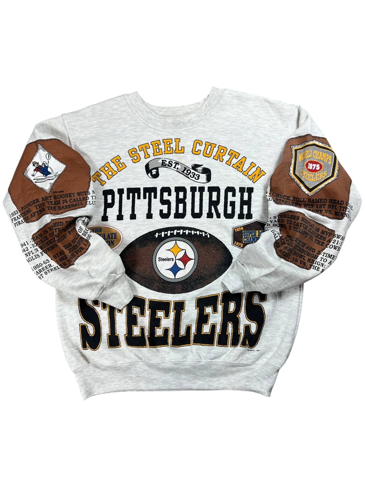 Vintage 1991 Long Gone Pittsburgh Steelers all over print crewneck (M)