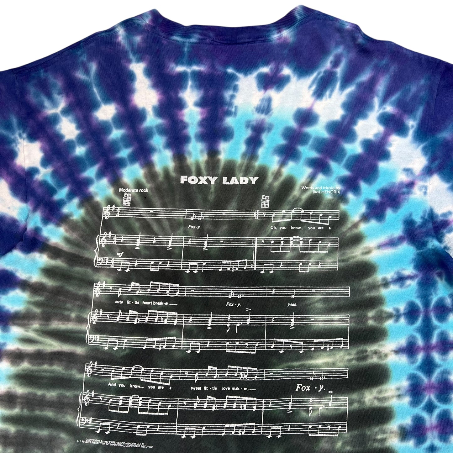 Vintage 1997 Jimi Hendrix Foxy Lady tie dye band tee (XL)