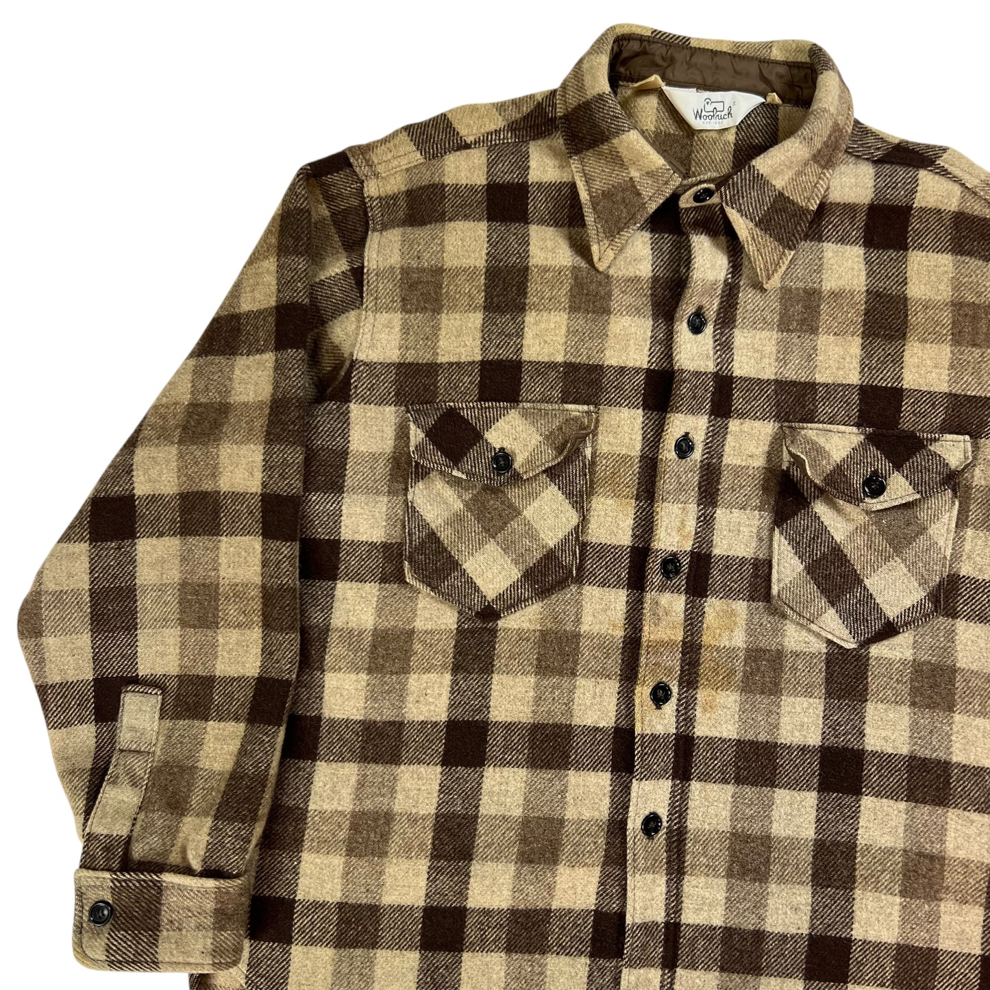 Vintage 1970s Woolrich plaid flannel button up (XL)