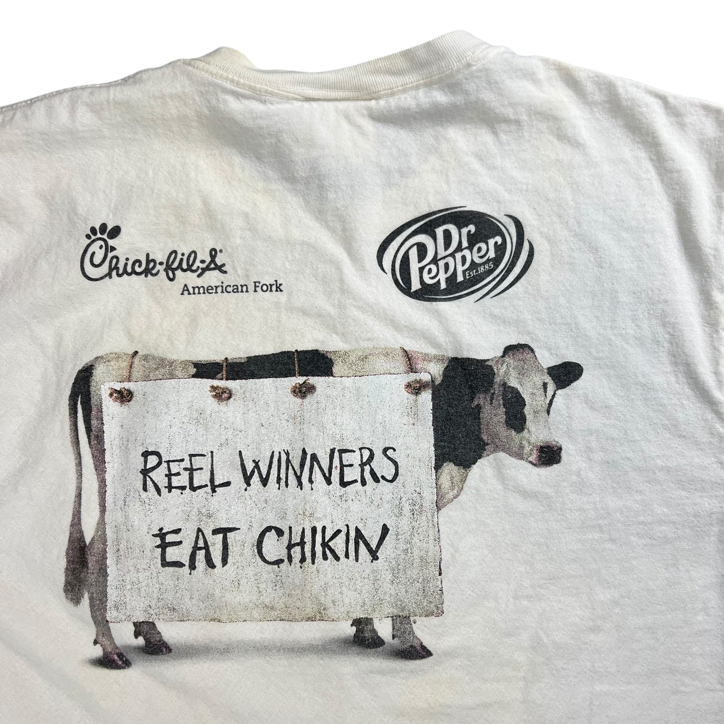Vintage Y2K Chick-fil-A Reel Winners Eat Chikin tee (L)