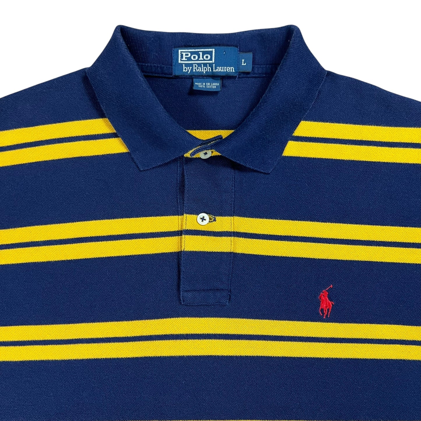 Vintage 90s Polo Ralph Lauren striped mini horse polo shirt (L)