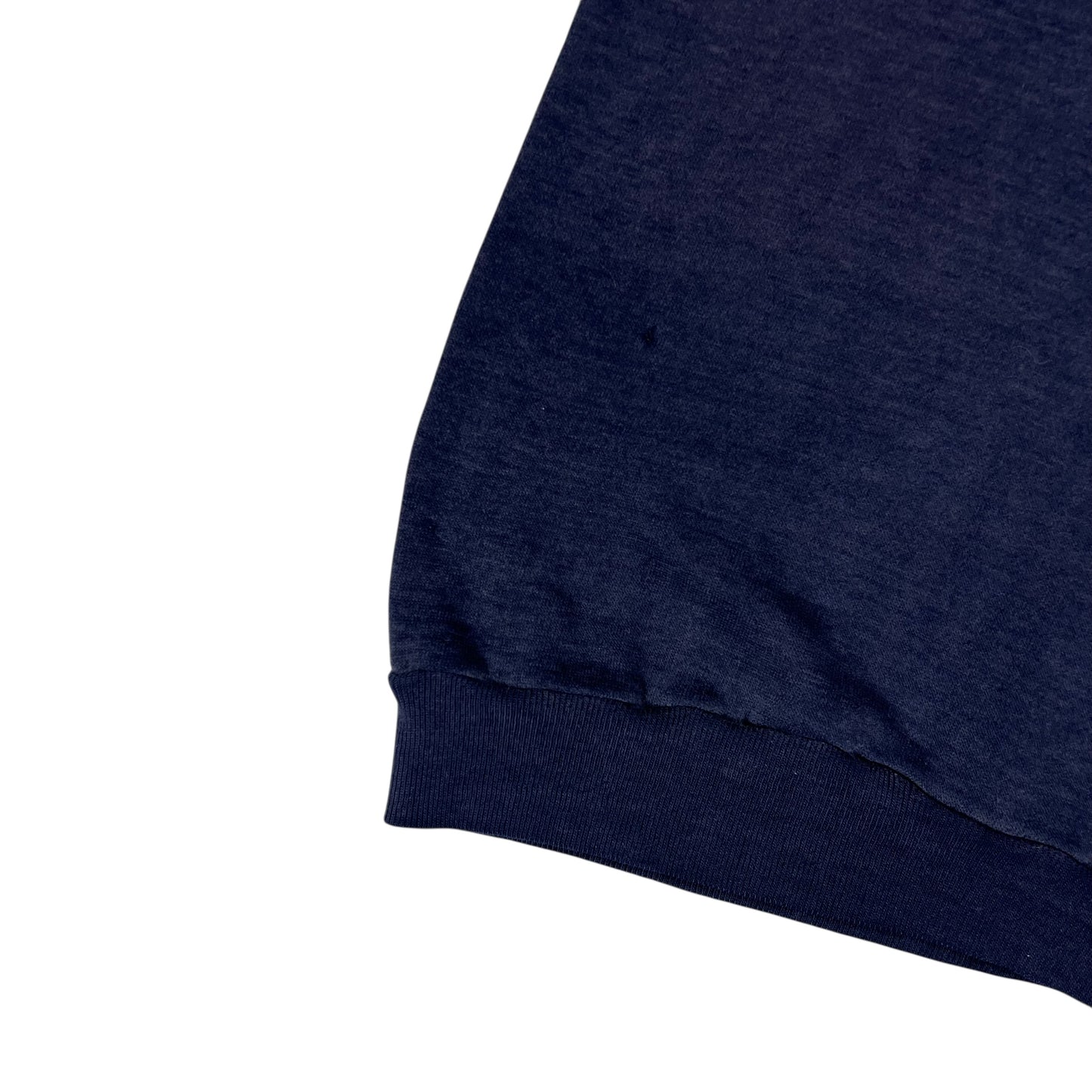 Vintage 1970s Russell Athletic Pfizer faded & distressed navy crewneck (M)