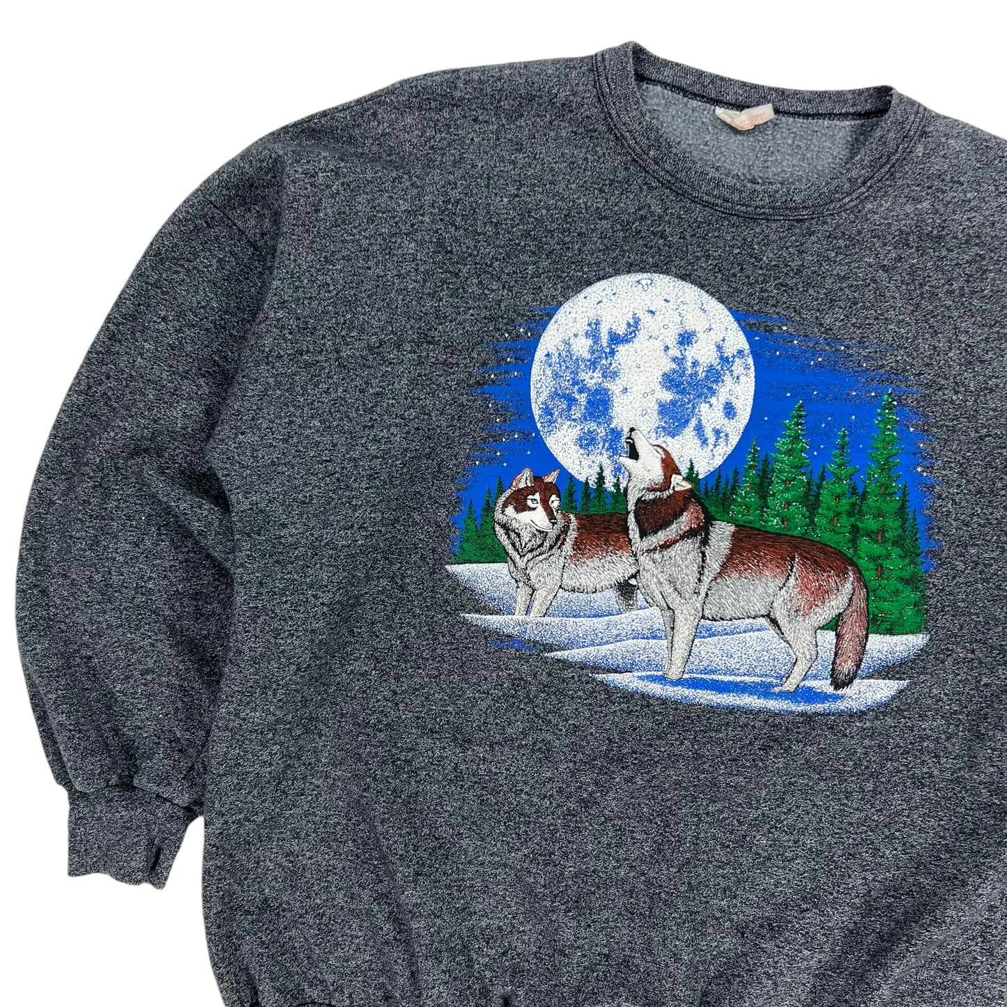 Vintage 90s Wolves nature crewneck (L)