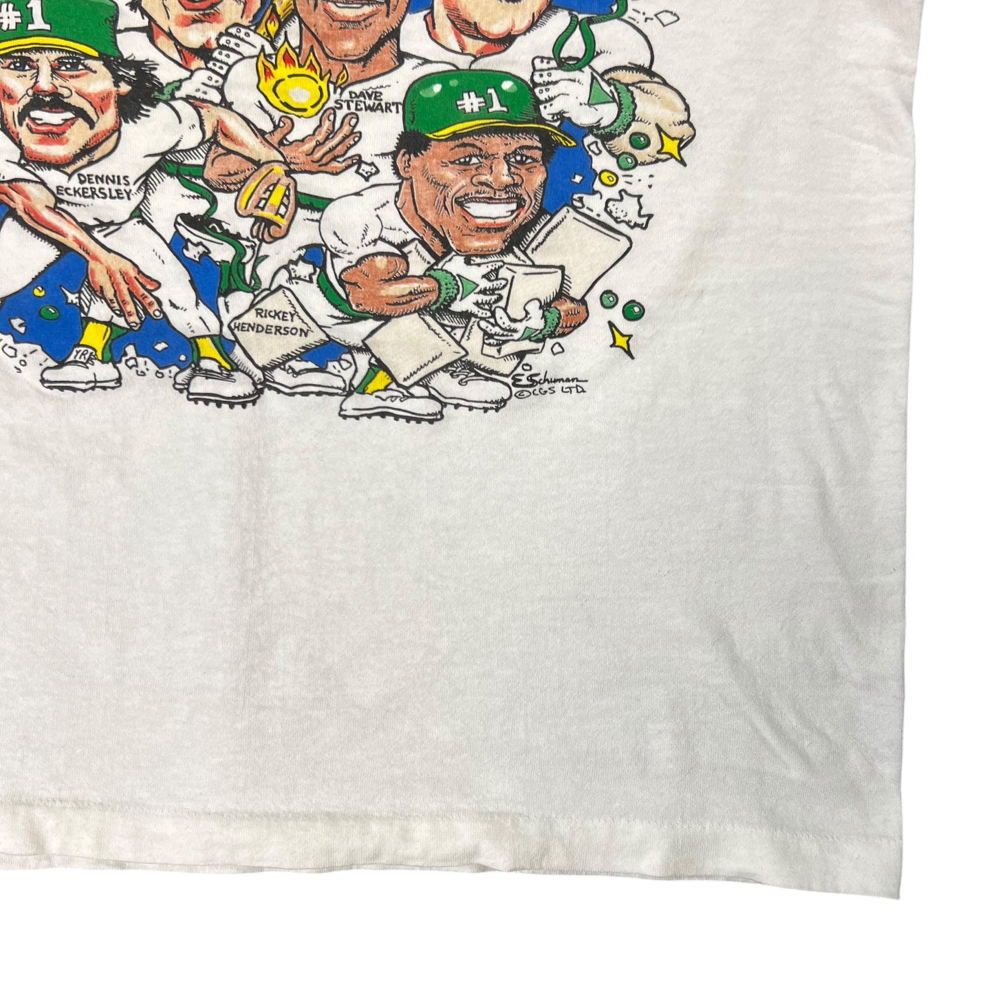 Vintage 90s Oakland Athletics Party Bashers! Caricature tee (L)
