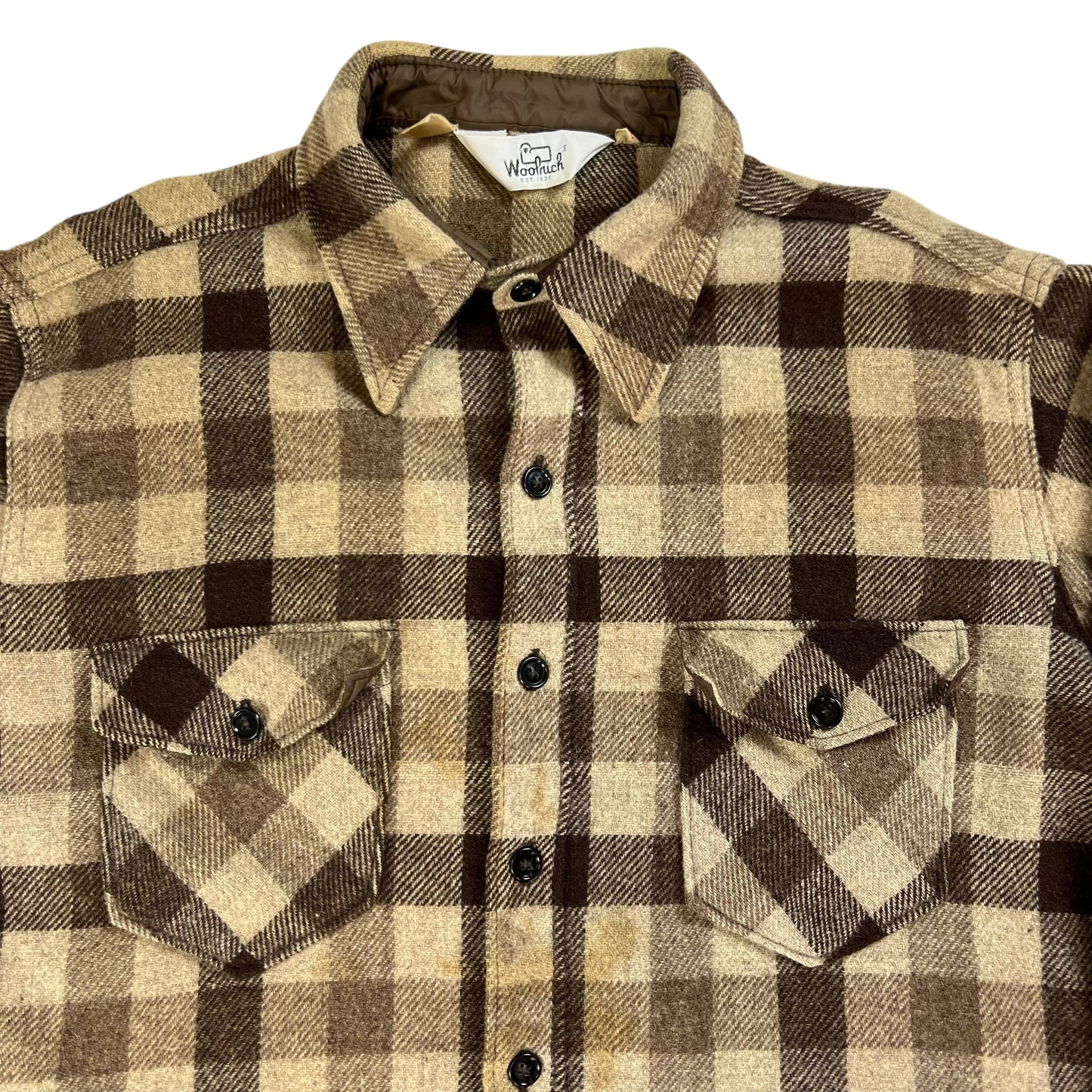 Vintage 1970s Woolrich plaid flannel button up (XL)
