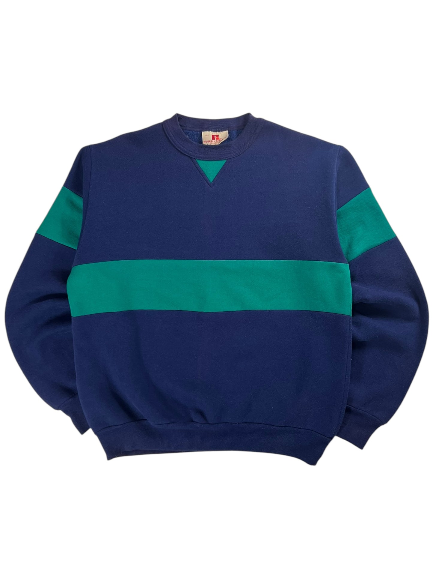 Vintage 1970s Russell Athletic two tone crewneck (L)