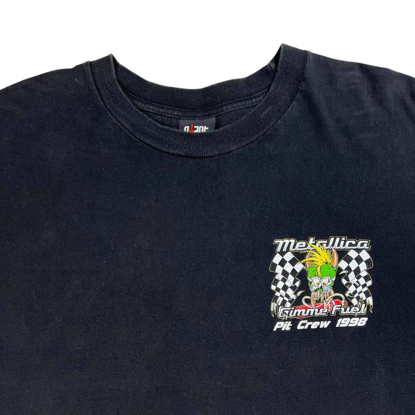 Vintage 1998 GIANT Metallica Gimme Fuel Pit Crew Rat Fink Art band tee (XL)