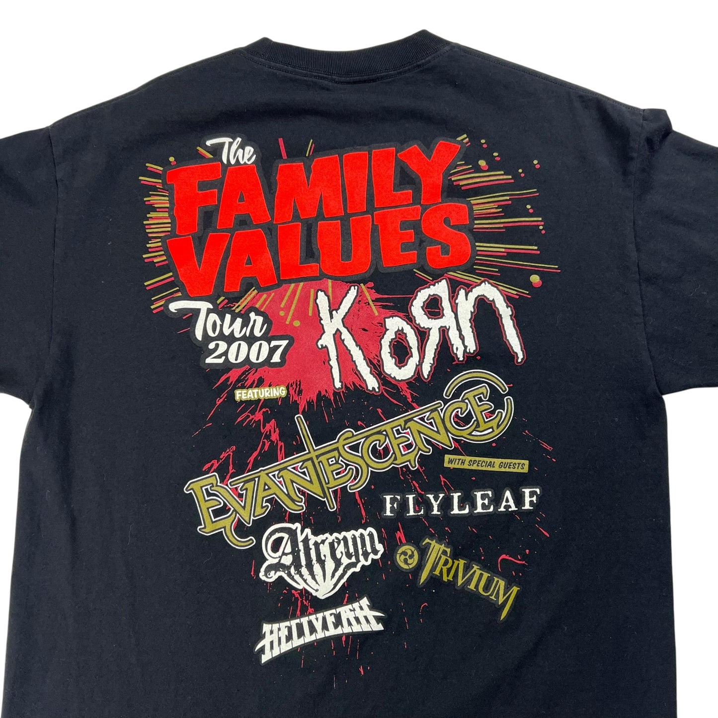 Vintage 2007 Family Values Tour Korn Evanescence band tee (L)