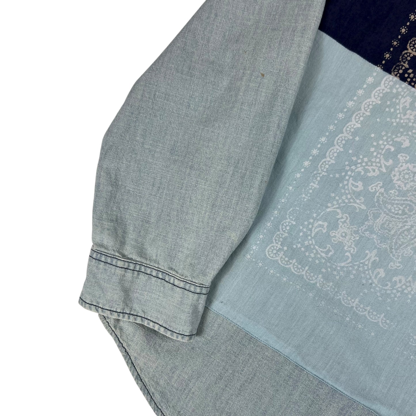 Y2K Ralph Lauren Denim & Supply faded denim bandana button up shirt (XL)