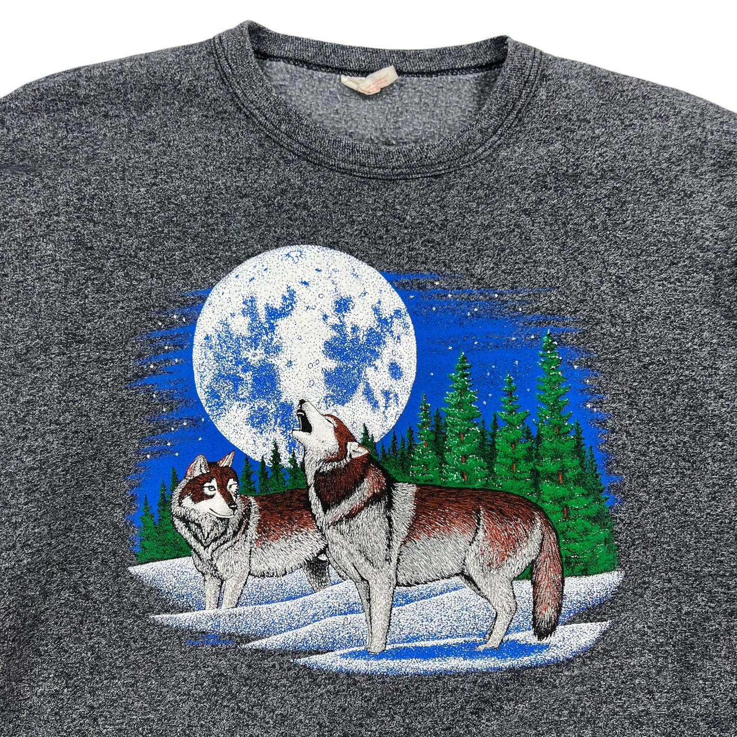 Vintage 90s Wolves nature crewneck (L)