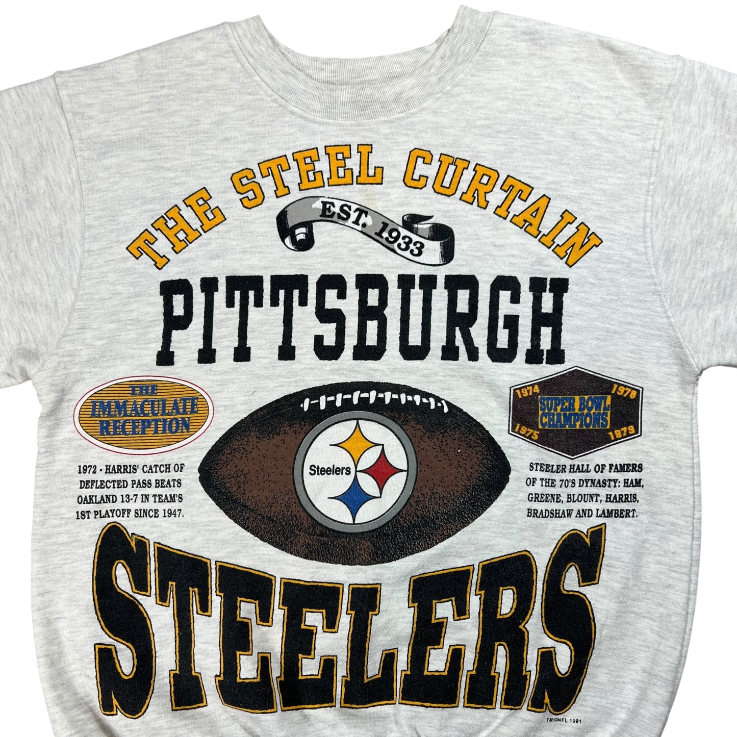 Vintage 1991 Long Gone Pittsburgh Steelers all over print crewneck (M)