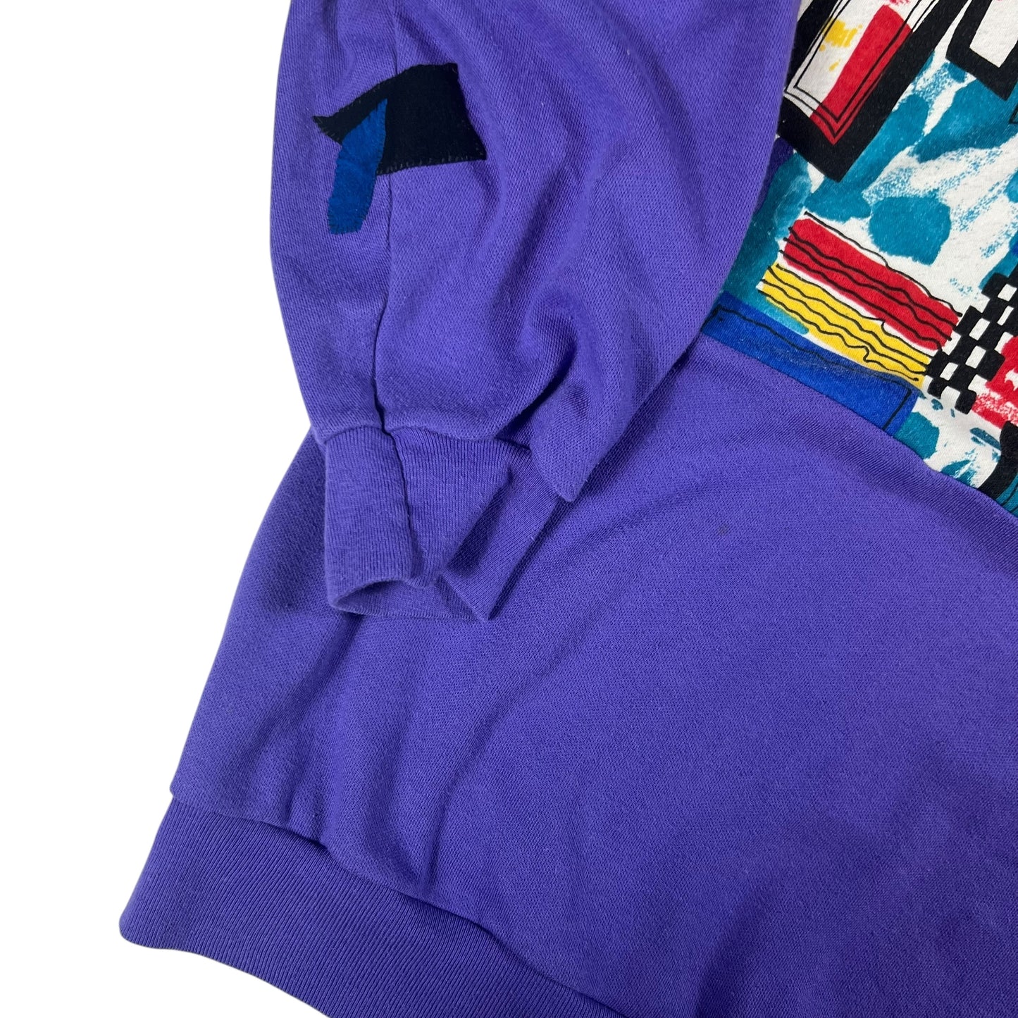 Vintage 90s abstract art all over print AOP crewneck (L)