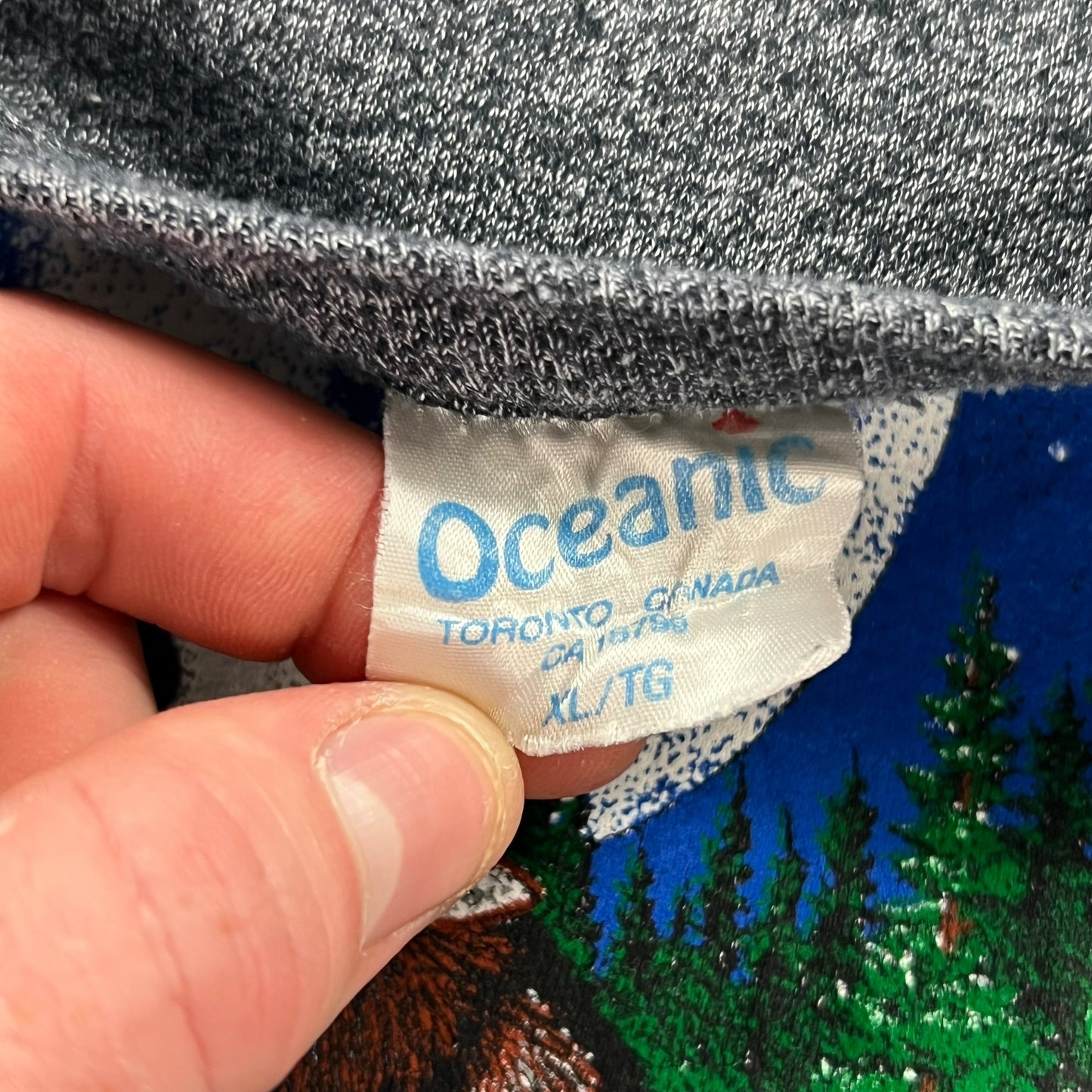 Vintage 90s Wolves nature crewneck (L)