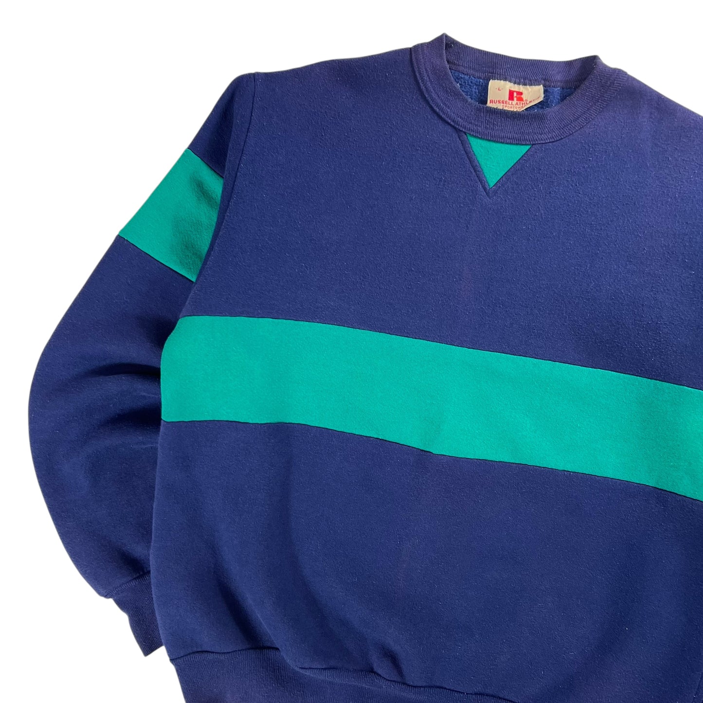 Vintage 1970s Russell Athletic two tone crewneck (L)