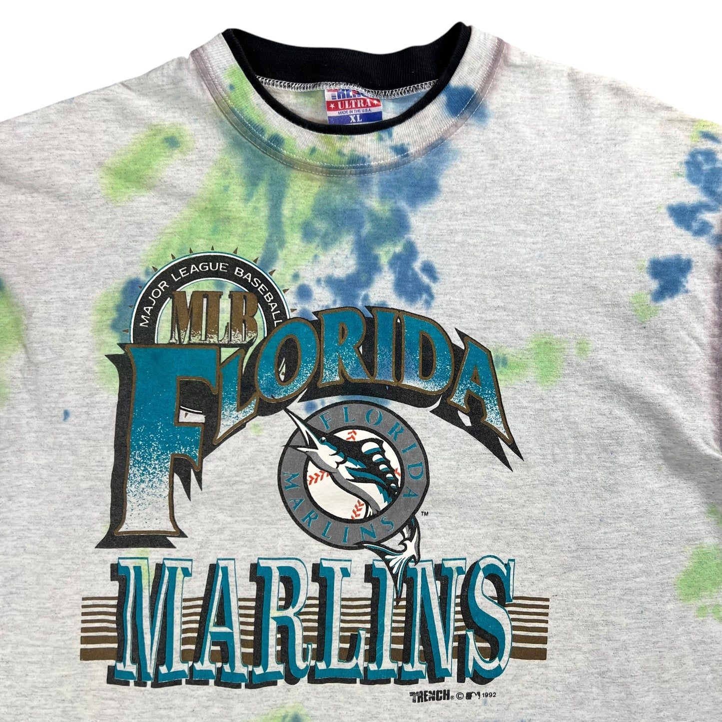 Vintage 90s Florida Marlins tie dye tee (XL)