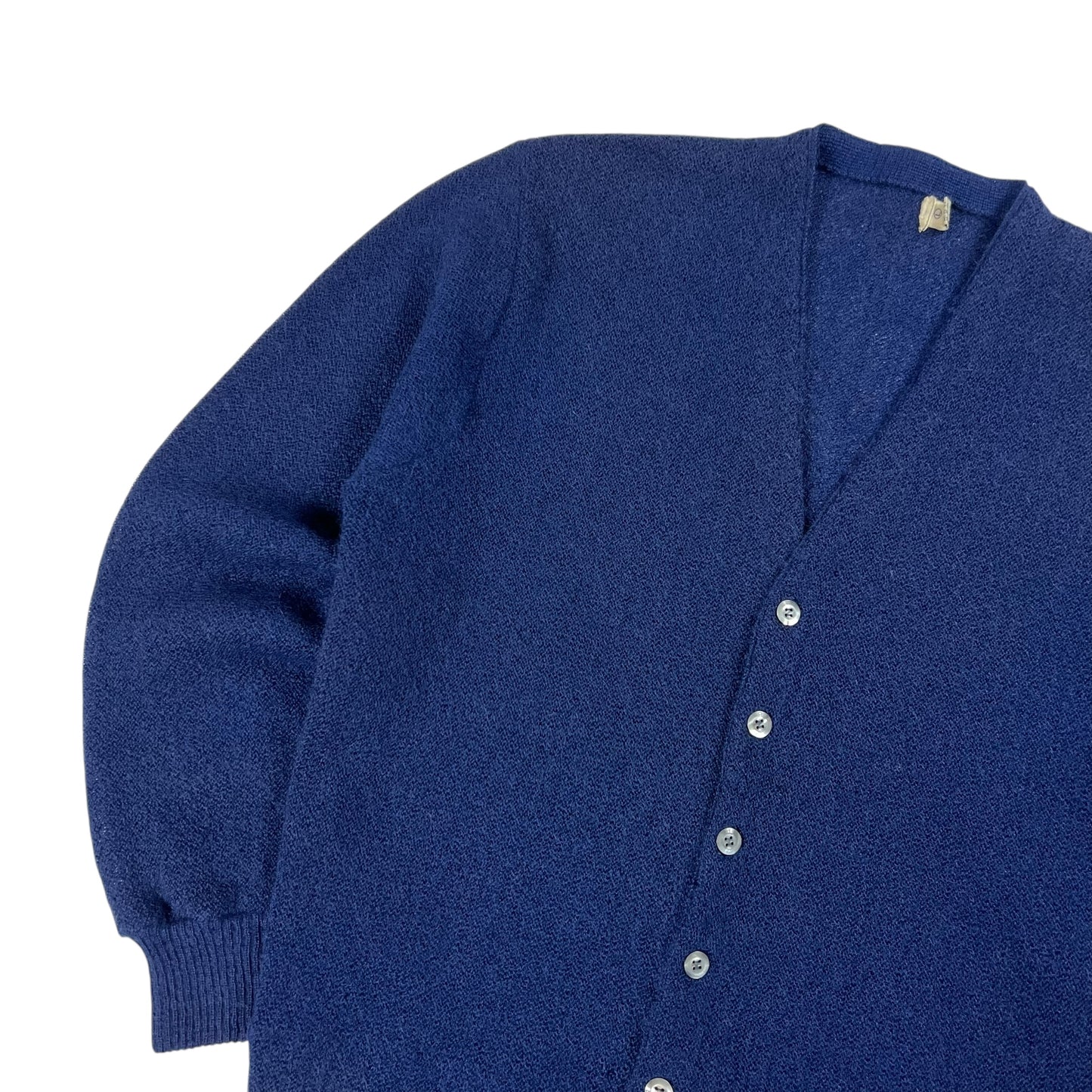 Vintage 1970s Mohair blend navy cardigan sweater (M/L)
