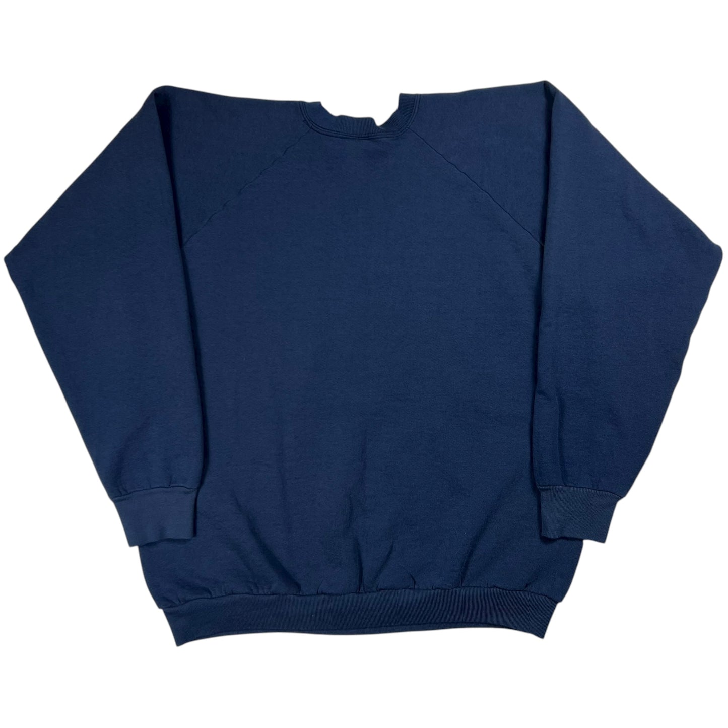 Vintage 80s Fruit of the loom faded navy blank crewneck (L)