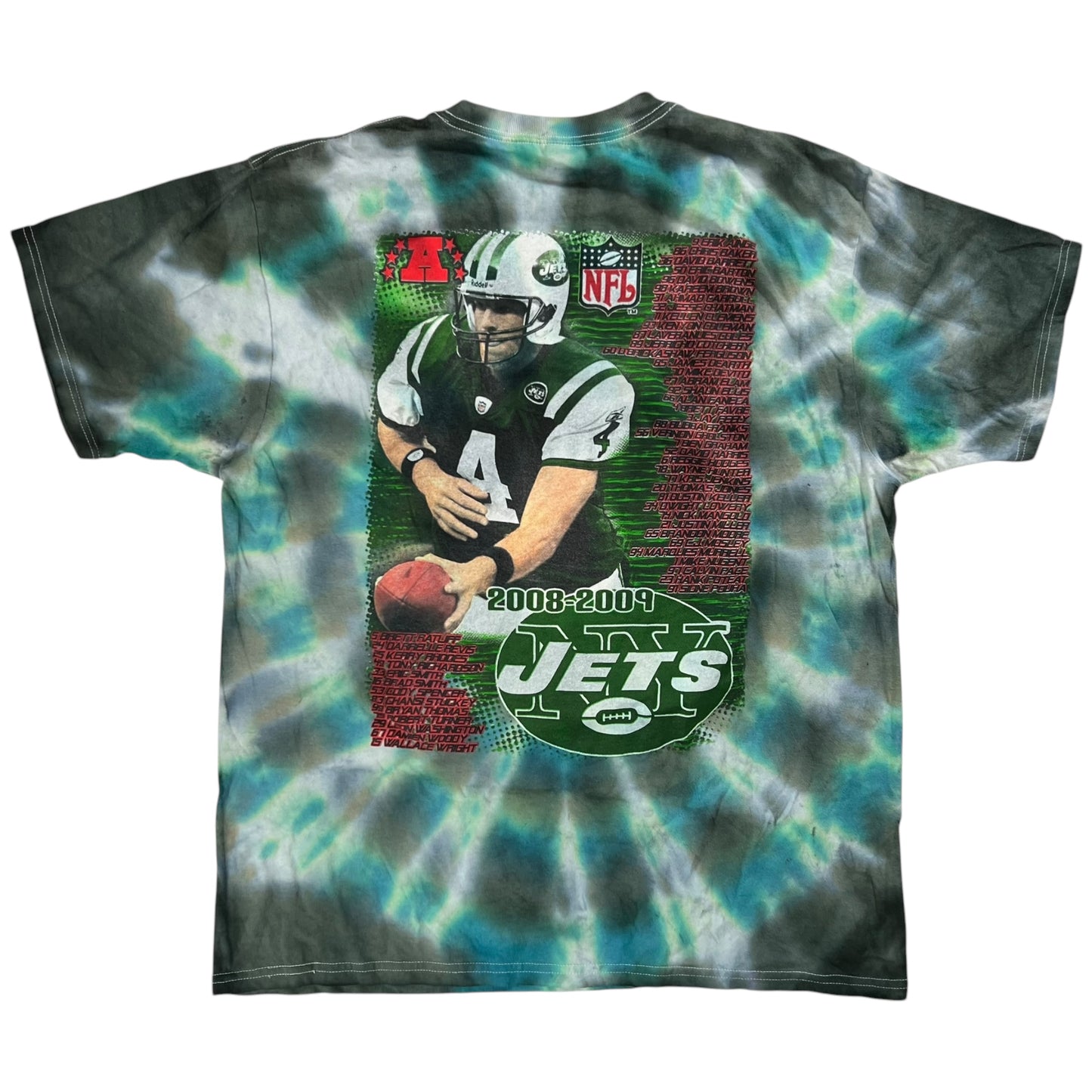 2008 New York Jets roster tie dye tee (XL)