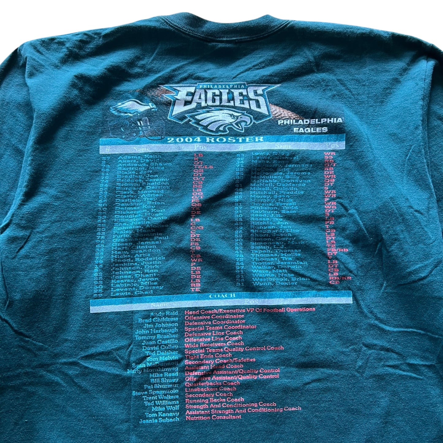 Vintage 2004 Philadelphia Eagles long sleeve roster shirt (L)