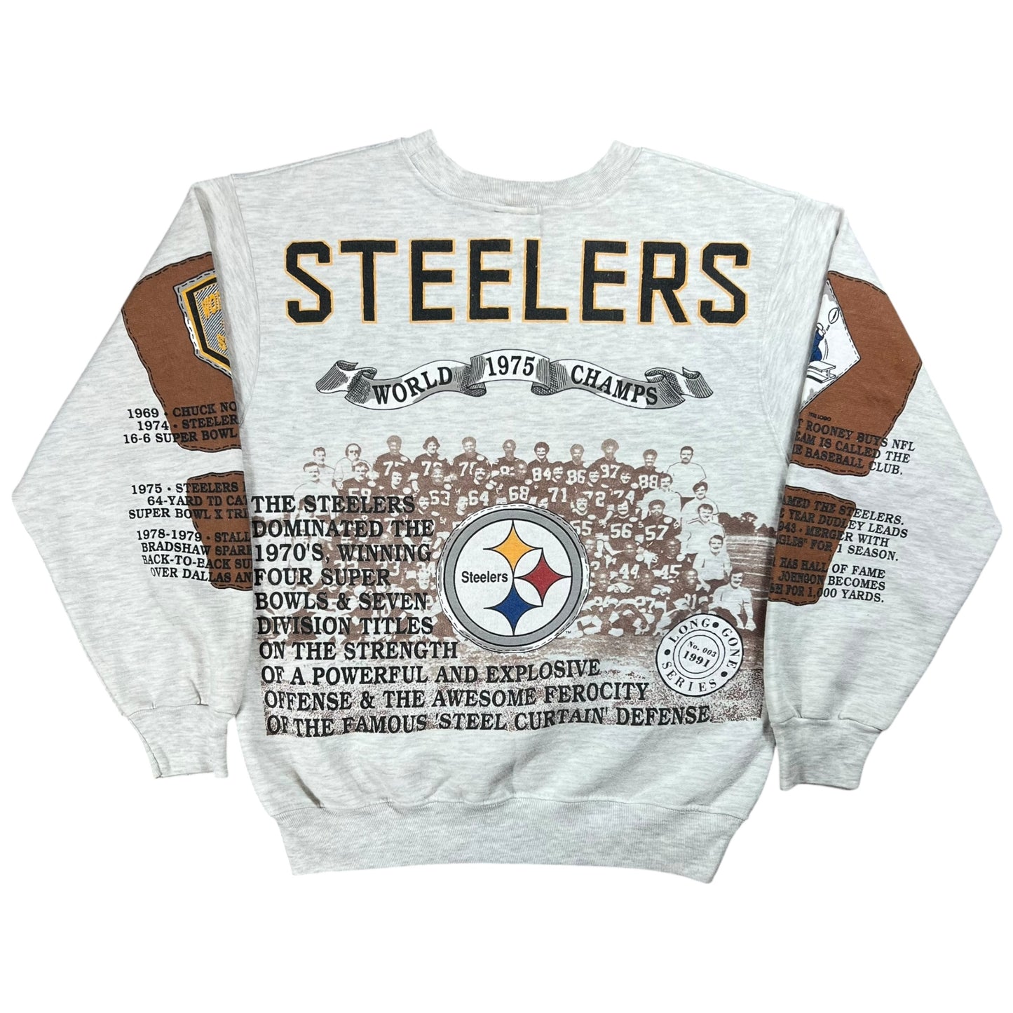 Vintage 1991 Long Gone Pittsburgh Steelers all over print crewneck (M)