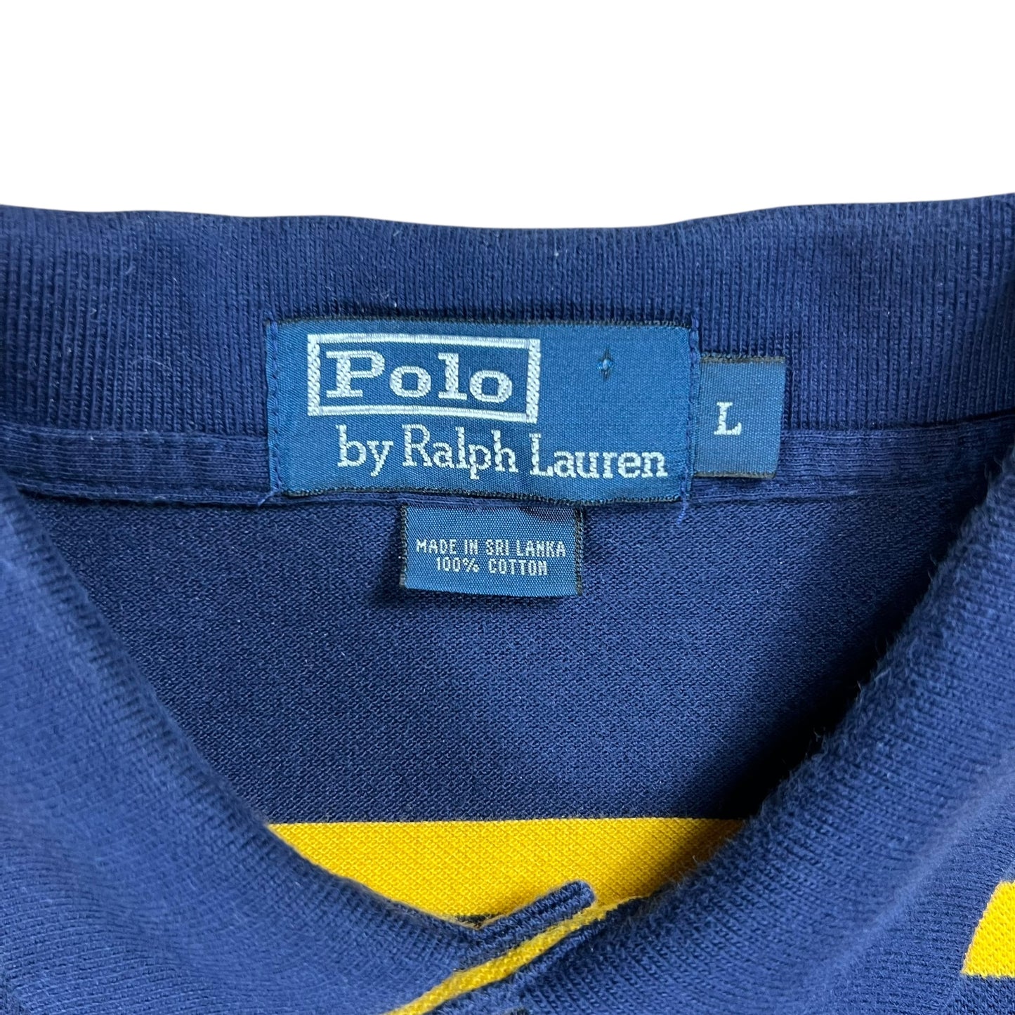 Vintage 90s Polo Ralph Lauren striped mini horse polo shirt (L)