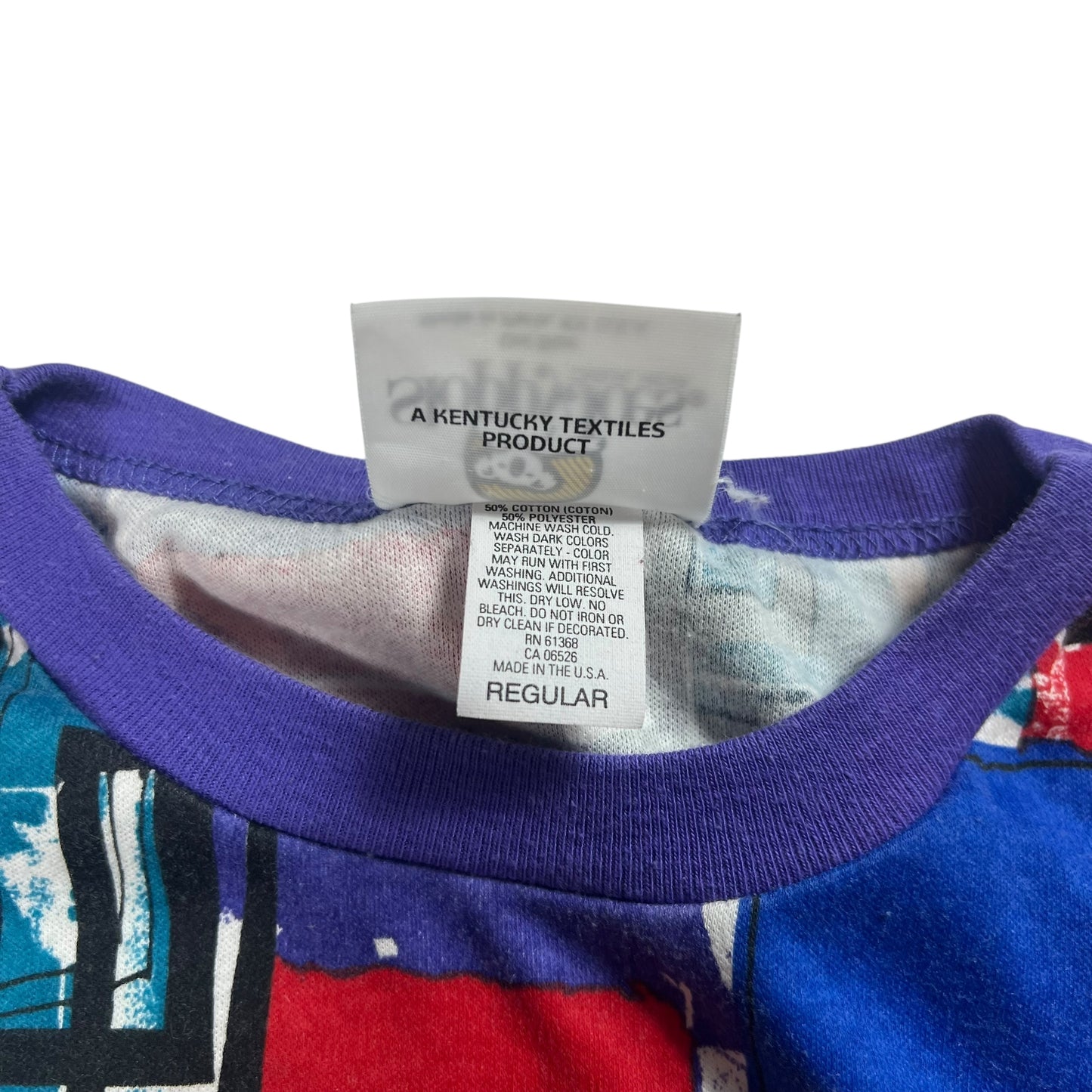 Vintage 90s abstract art all over print AOP crewneck (L)