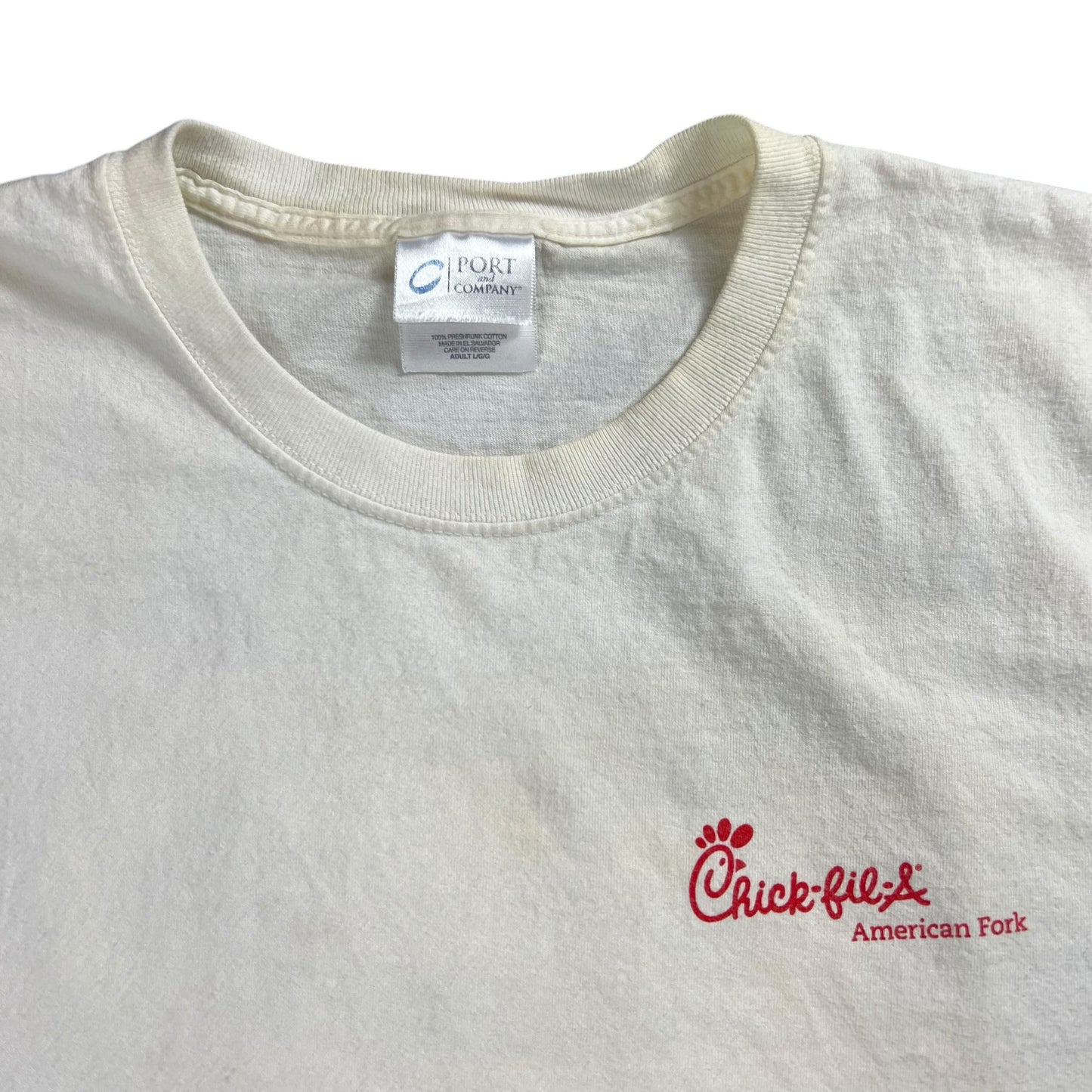 Vintage Y2K Chick-fil-A Reel Winners Eat Chikin tee (L)