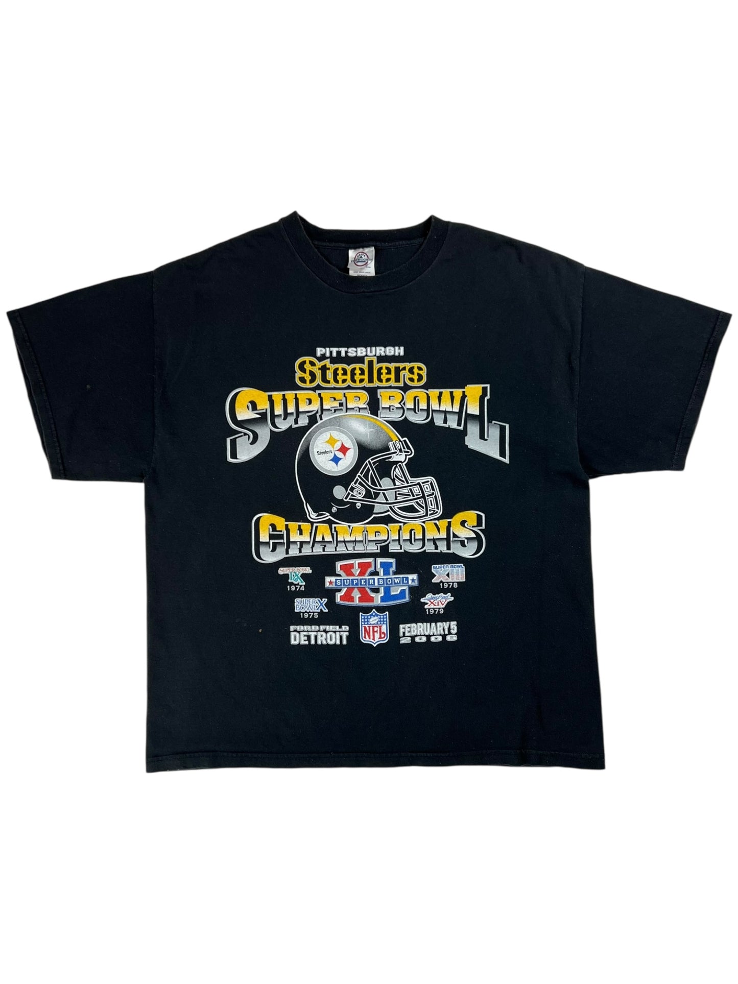 Vintage 2006 Pittsburgh Steelers Super Bowl champions faded tee (XL)