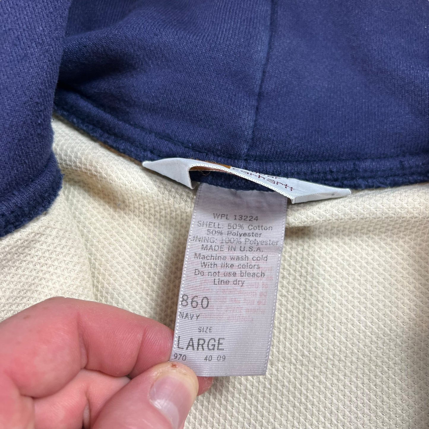 Vintage 80s Carhartt Waffle Lined faded zip up hoodie (L)
