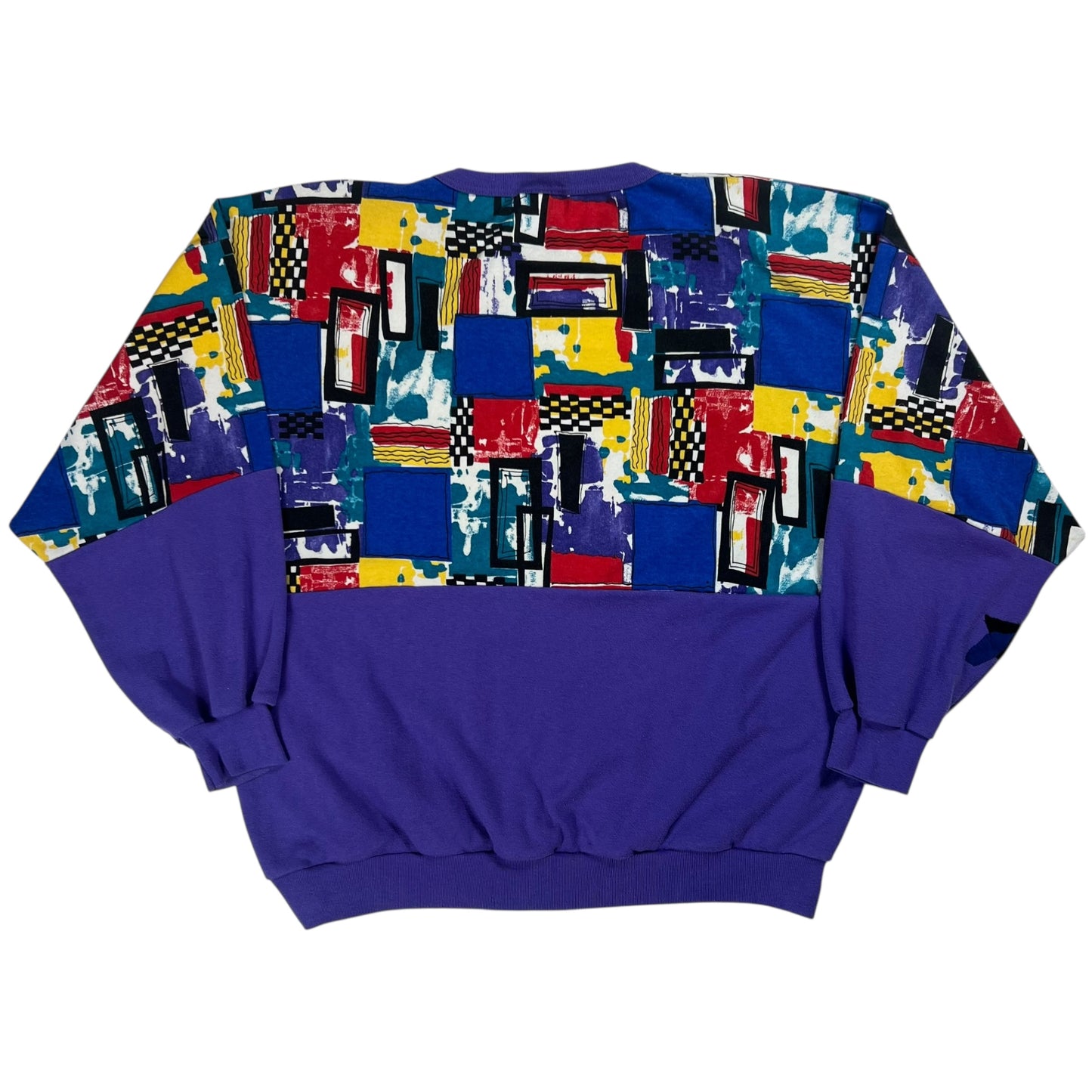 Vintage 90s abstract art all over print AOP crewneck (L)
